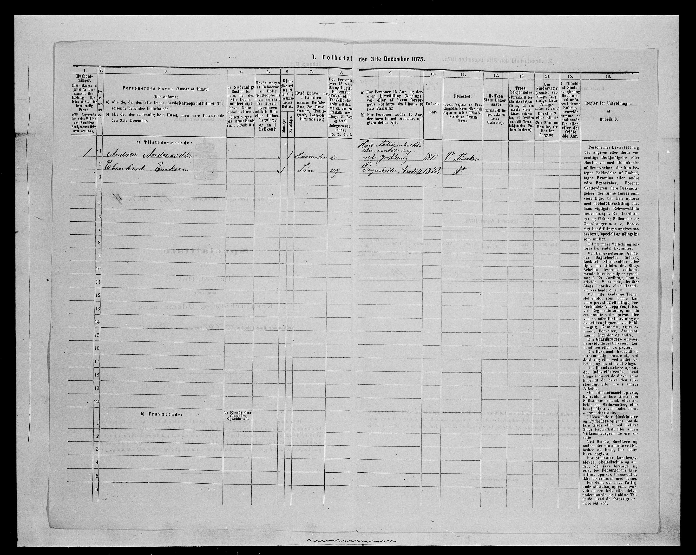 SAH, 1875 census for 0426P Våler parish (Hedmark), 1875, p. 1372