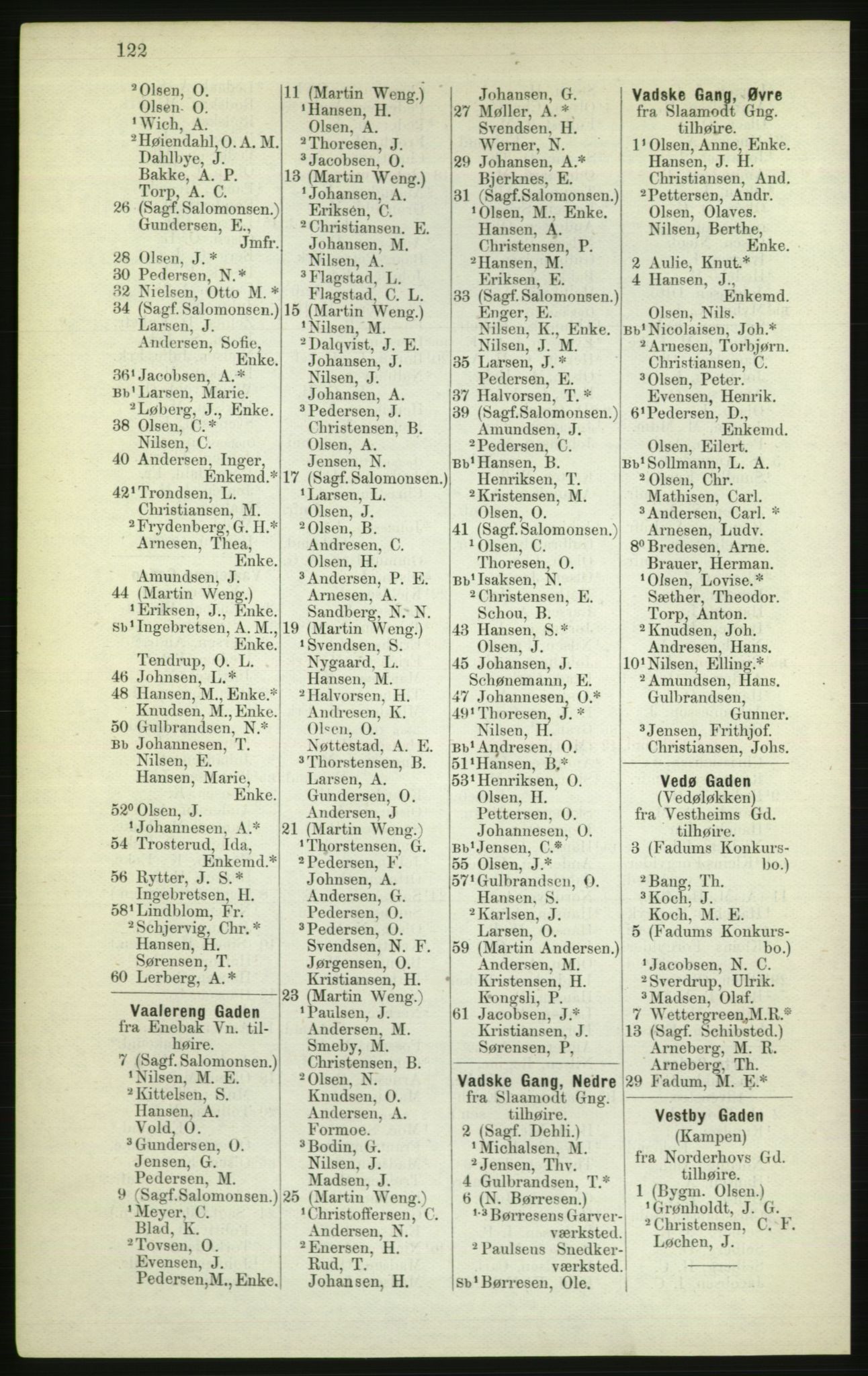 Kristiania/Oslo adressebok, PUBL/-, 1882, p. 122