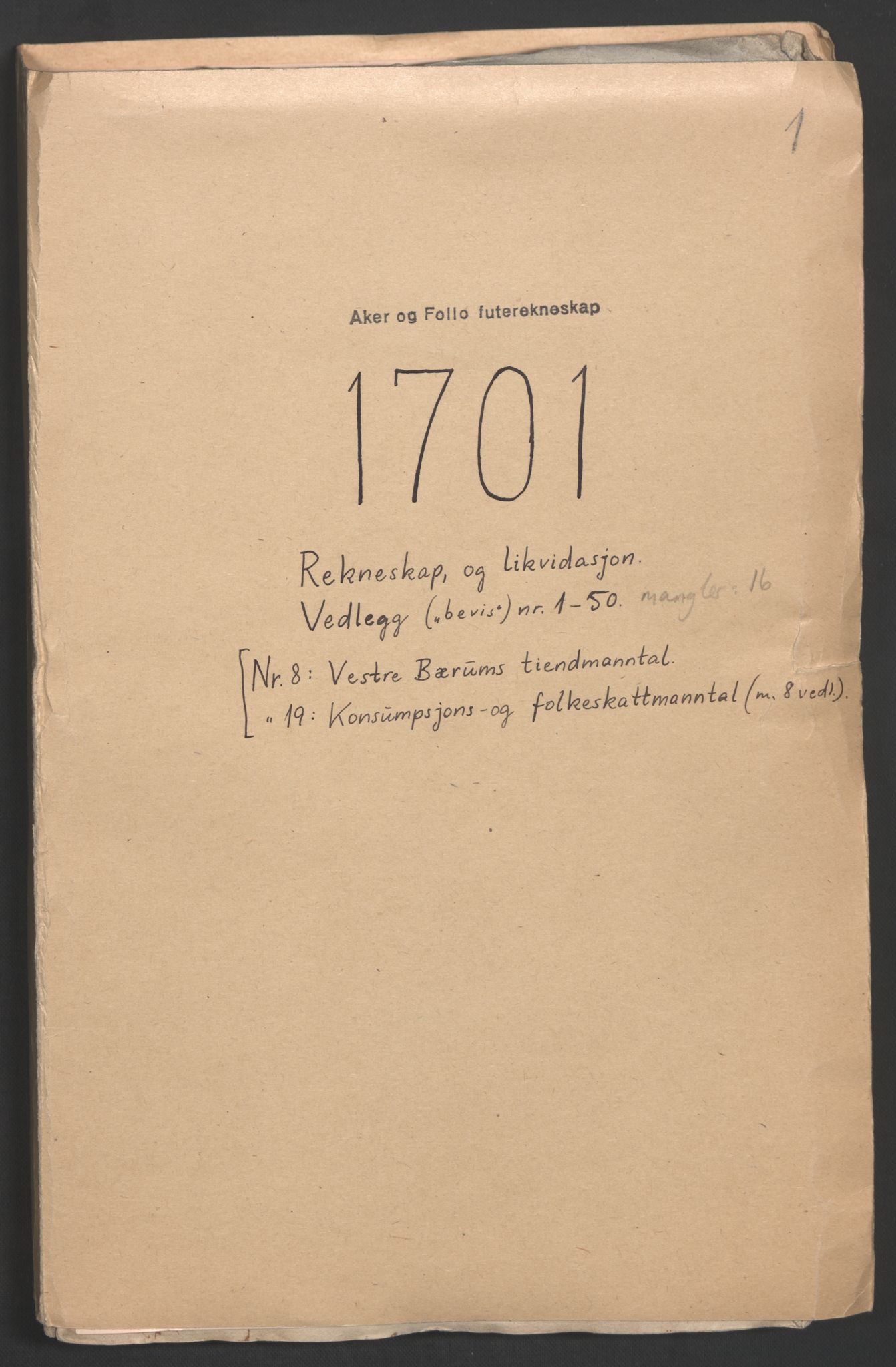Rentekammeret inntil 1814, Reviderte regnskaper, Fogderegnskap, RA/EA-4092/R10/L0444: Fogderegnskap Aker og Follo, 1701-1702, p. 2