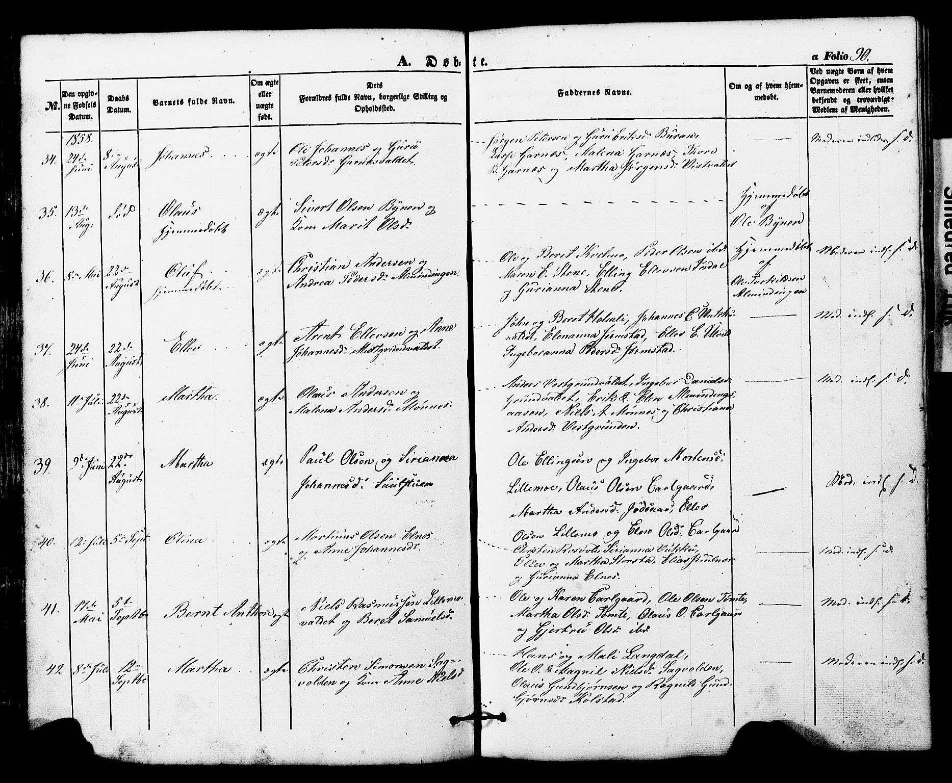 Ministerialprotokoller, klokkerbøker og fødselsregistre - Nord-Trøndelag, AV/SAT-A-1458/724/L0268: Parish register (copy) no. 724C04, 1846-1878, p. 90