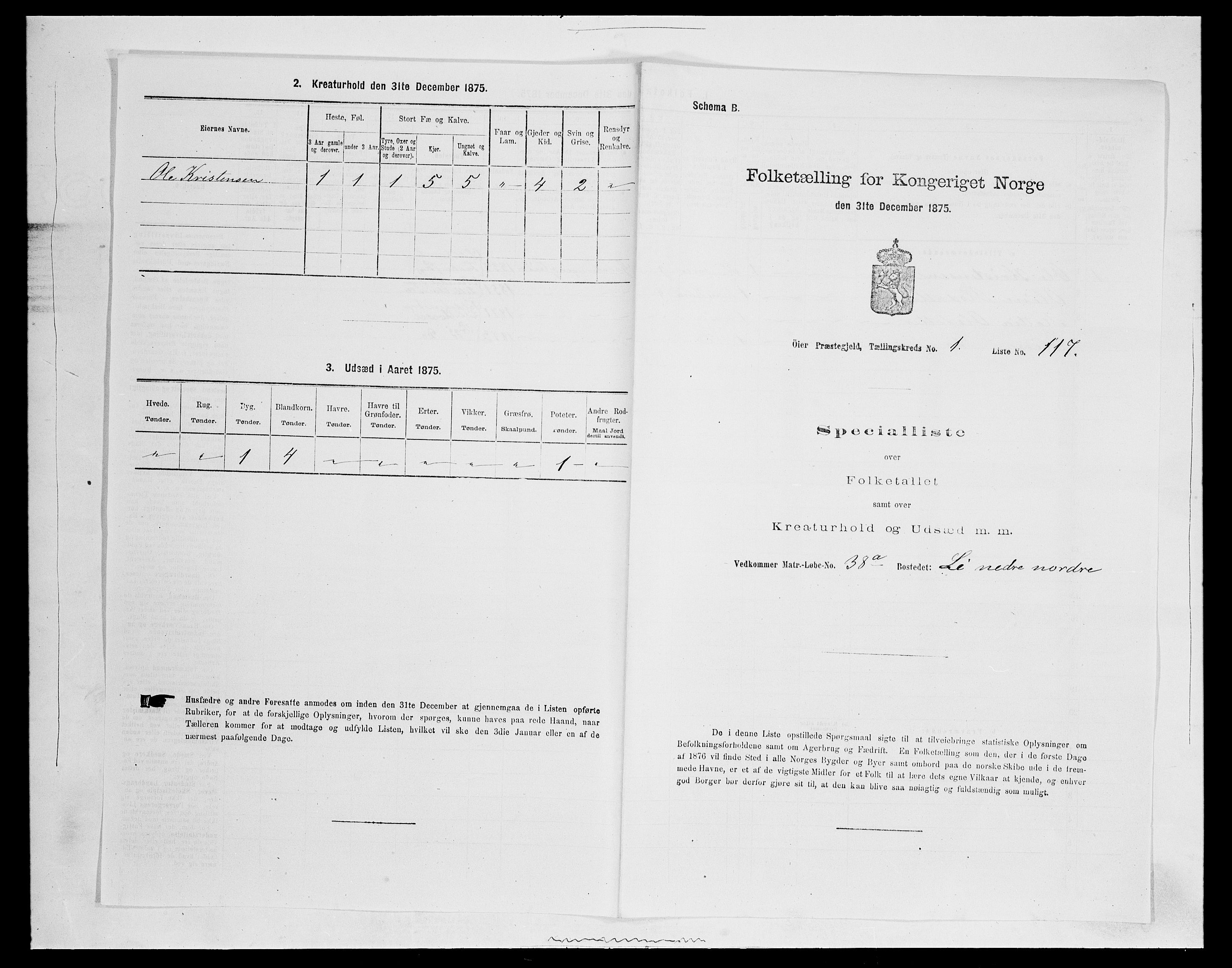 SAH, 1875 census for 0521P Øyer, 1875, p. 323