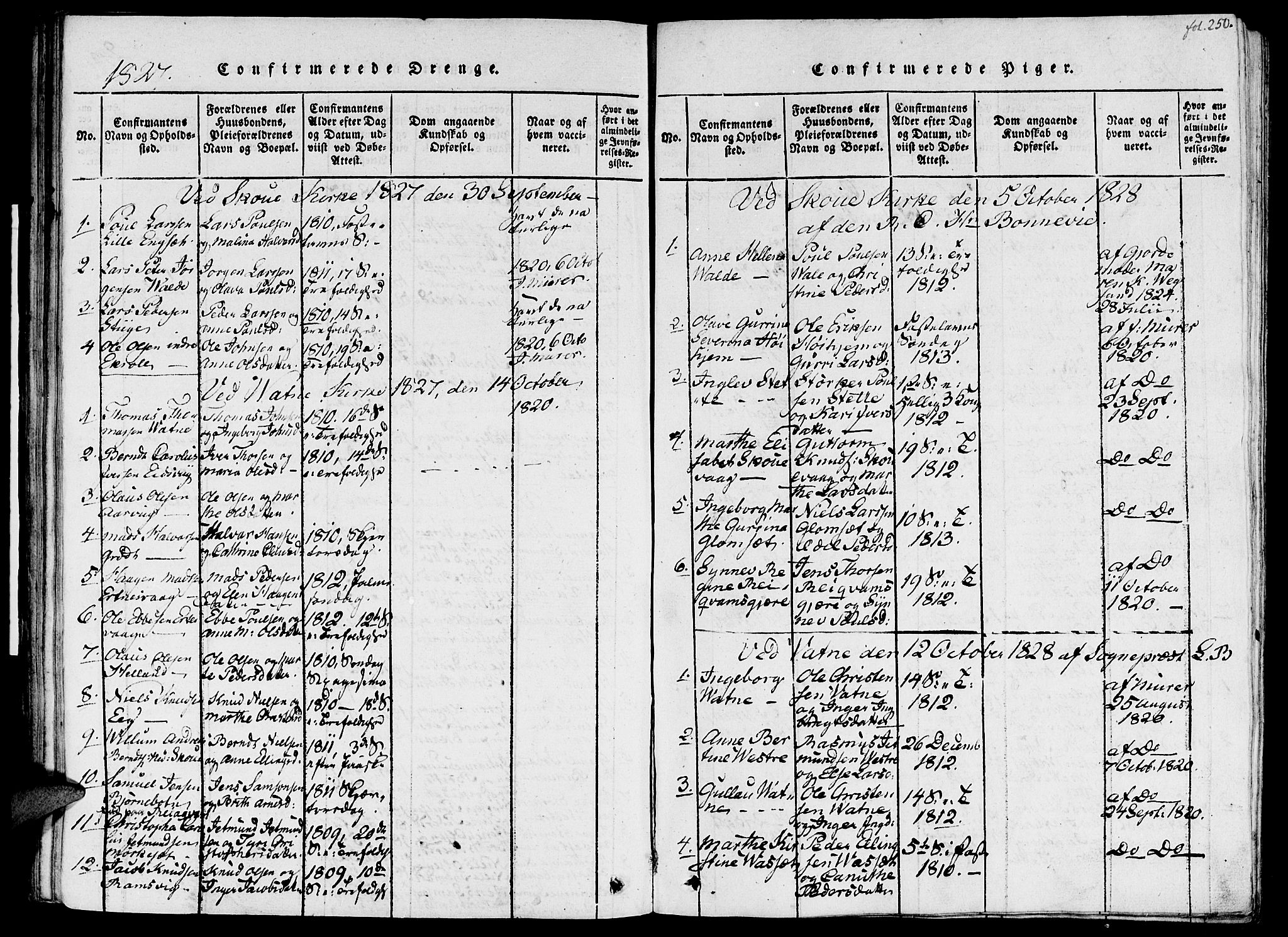 Ministerialprotokoller, klokkerbøker og fødselsregistre - Møre og Romsdal, SAT/A-1454/524/L0351: Parish register (official) no. 524A03, 1816-1838, p. 250