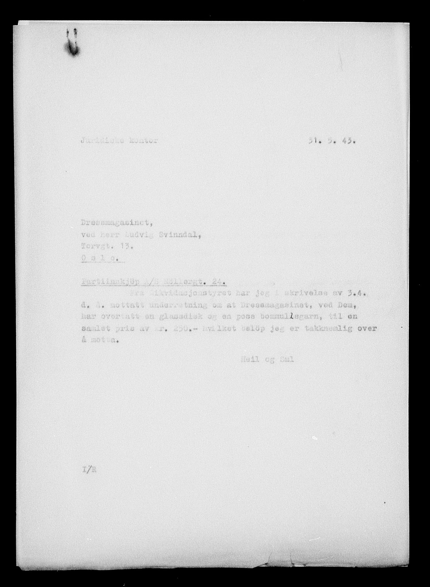 Justisdepartementet, Tilbakeføringskontoret for inndratte formuer, AV/RA-S-1564/H/Hc/Hcc/L0948: --, 1945-1947, p. 100