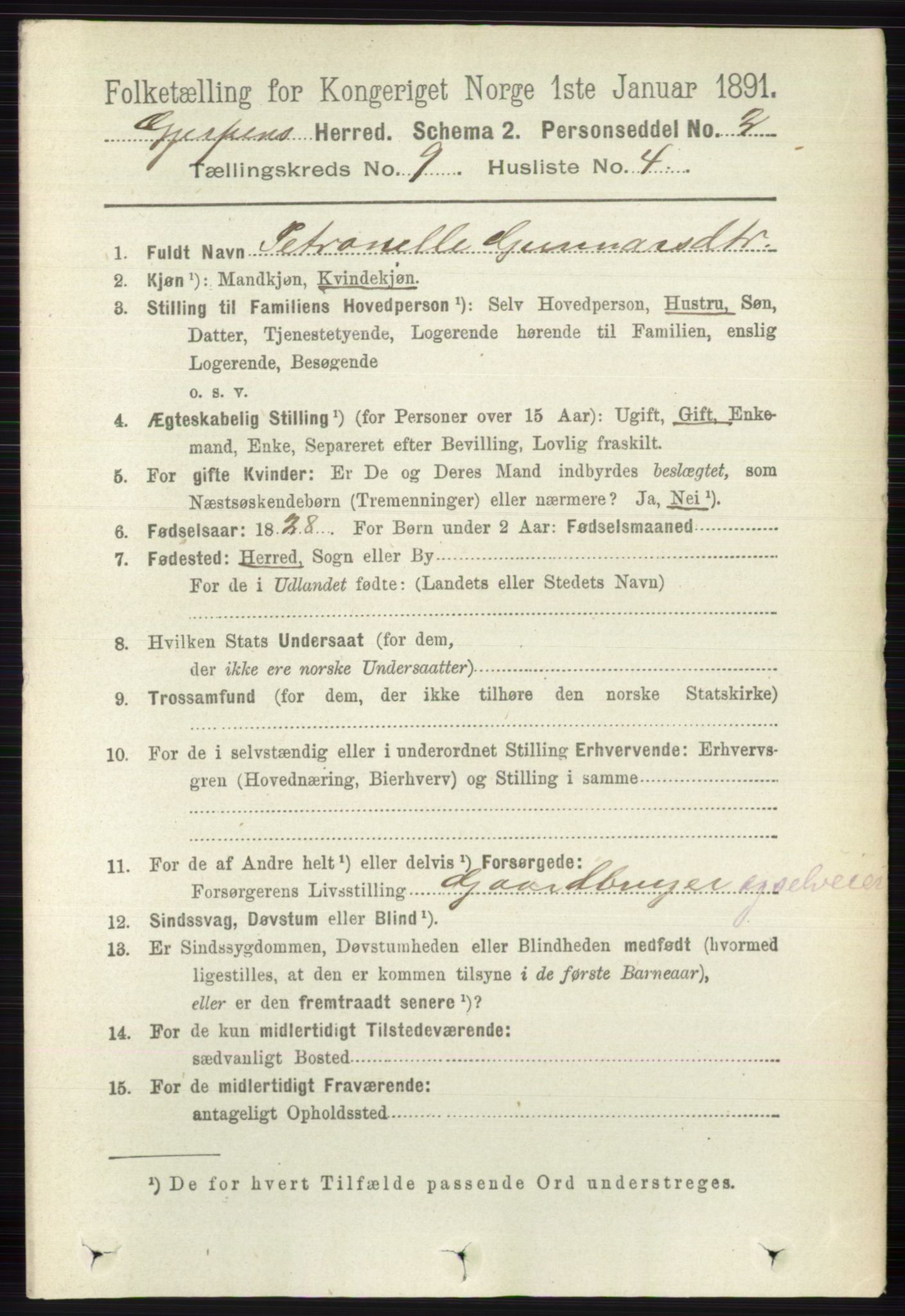 RA, 1891 census for 0812 Gjerpen, 1891, p. 5001