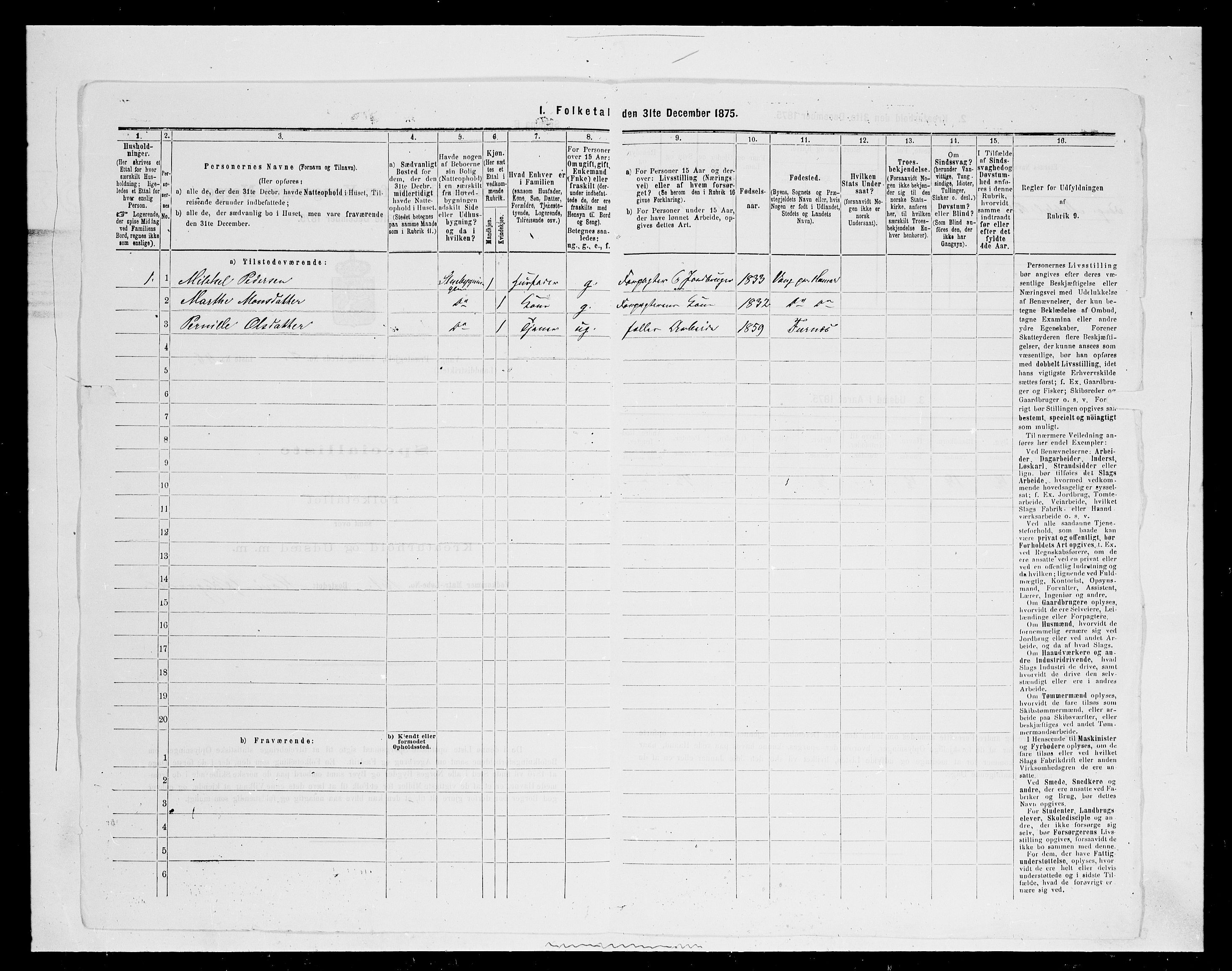 SAH, 1875 census for 0414L Vang/Vang og Furnes, 1875, p. 1902