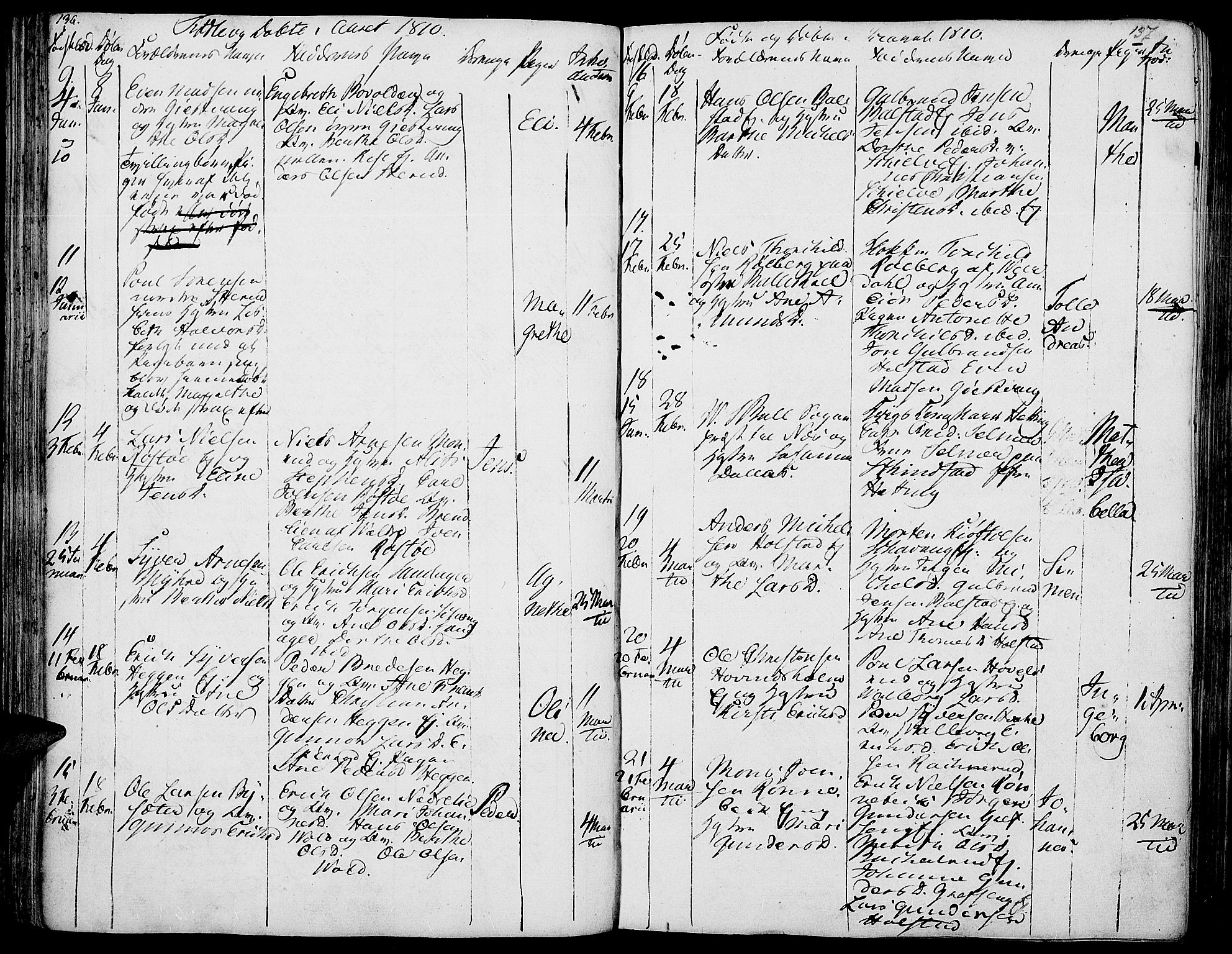 Nes prestekontor, Hedmark, AV/SAH-PREST-020/K/Ka/L0001: Parish register (official) no. 1, 1802-1814, p. 136-137