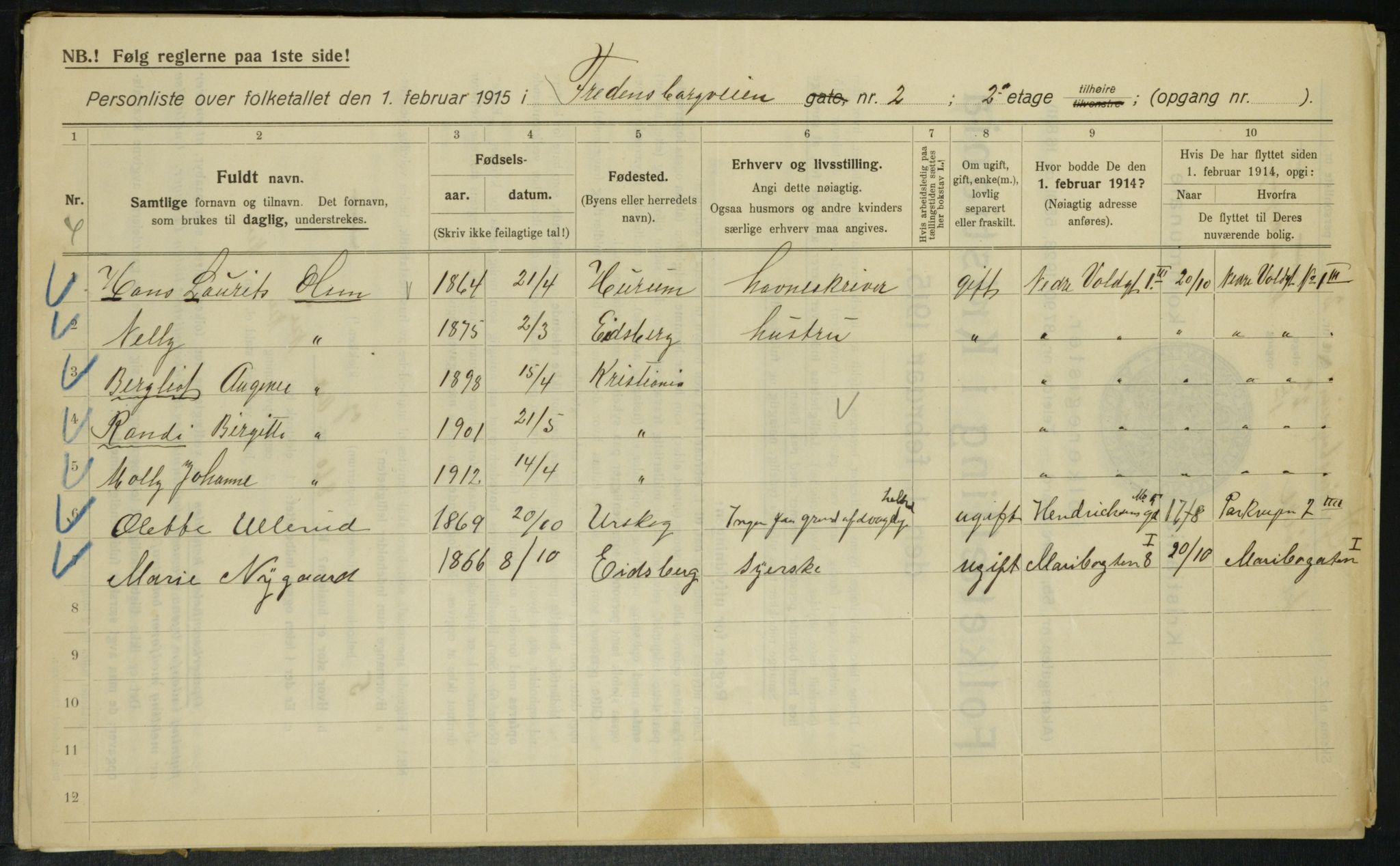 OBA, Municipal Census 1915 for Kristiania, 1915, p. 25042