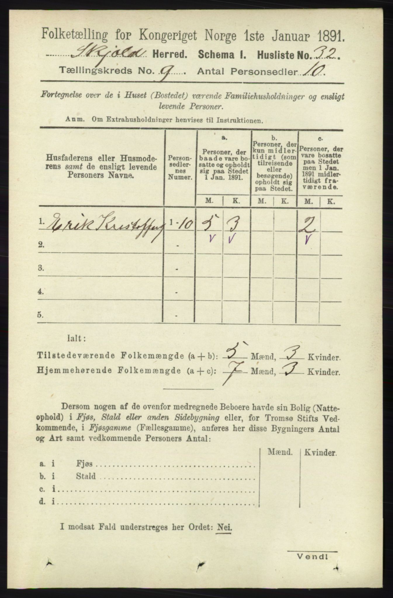 RA, 1891 census for 1154 Skjold, 1891, p. 1778