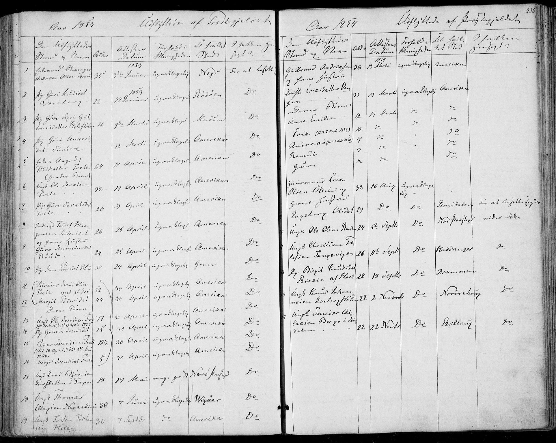 Ål kirkebøker, AV/SAKO-A-249/F/Fa/L0006: Parish register (official) no. I 6, 1849-1864, p. 236