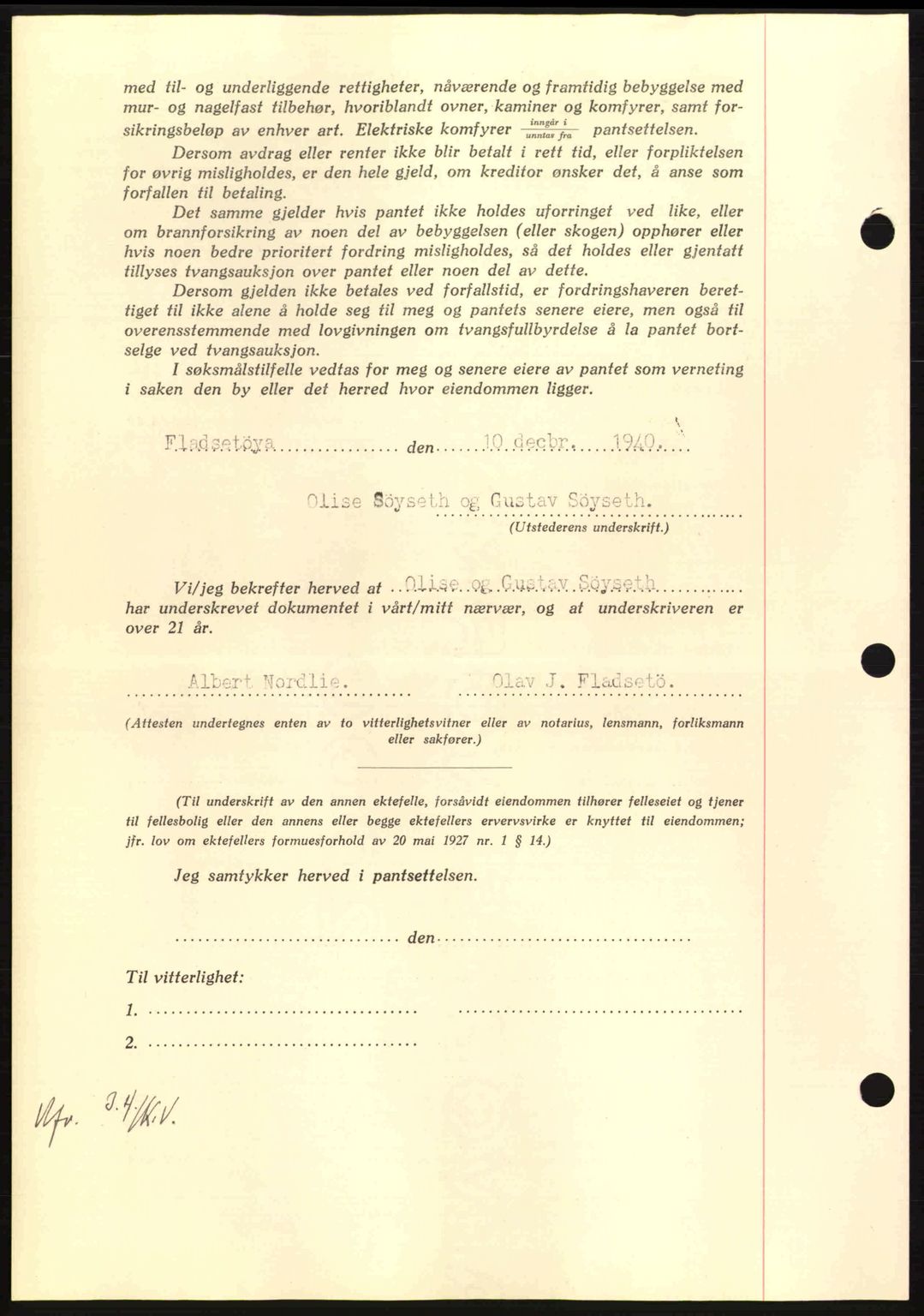 Nordmøre sorenskriveri, AV/SAT-A-4132/1/2/2Ca: Mortgage book no. B87, 1940-1941, Diary no: : 2244/1940