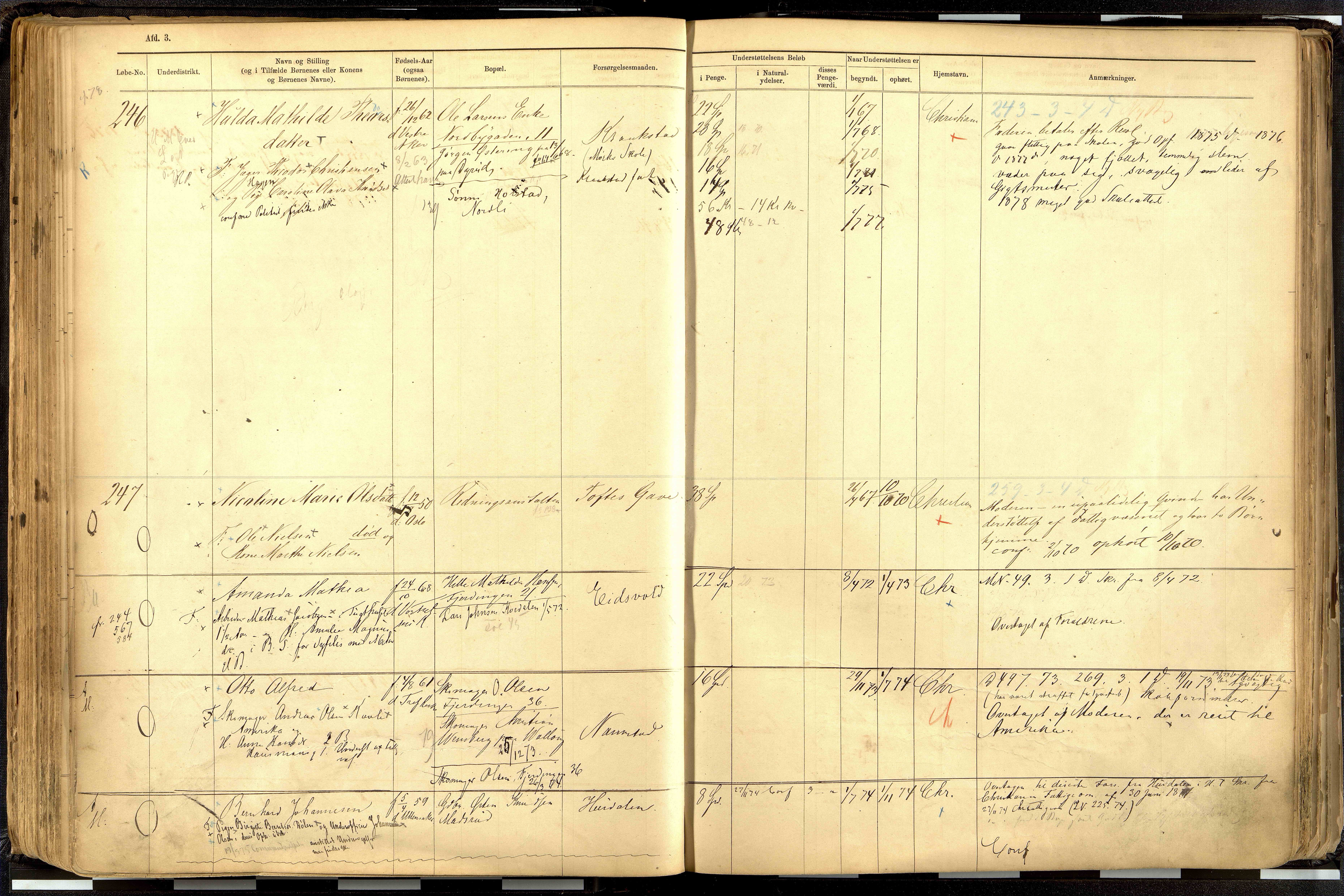 Fattigvesenet, OBA/A-20045/H/Hd/L0001: Manntallsprotokoll. Mnr. 1-644, 1865-1879, p. 126