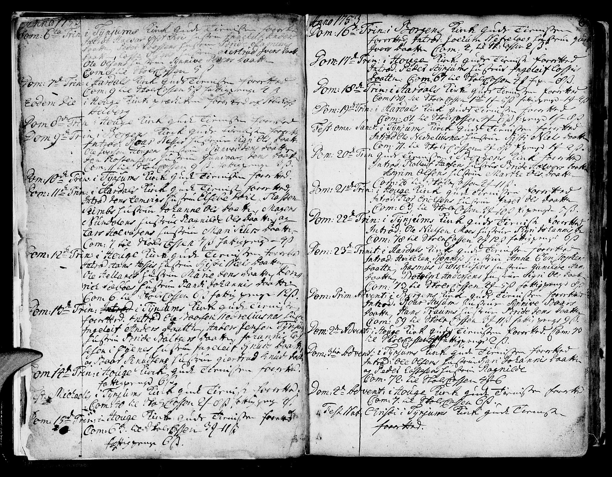 Lærdal sokneprestembete, SAB/A-81201: Parish register (official) no. A 2, 1752-1782, p. 6