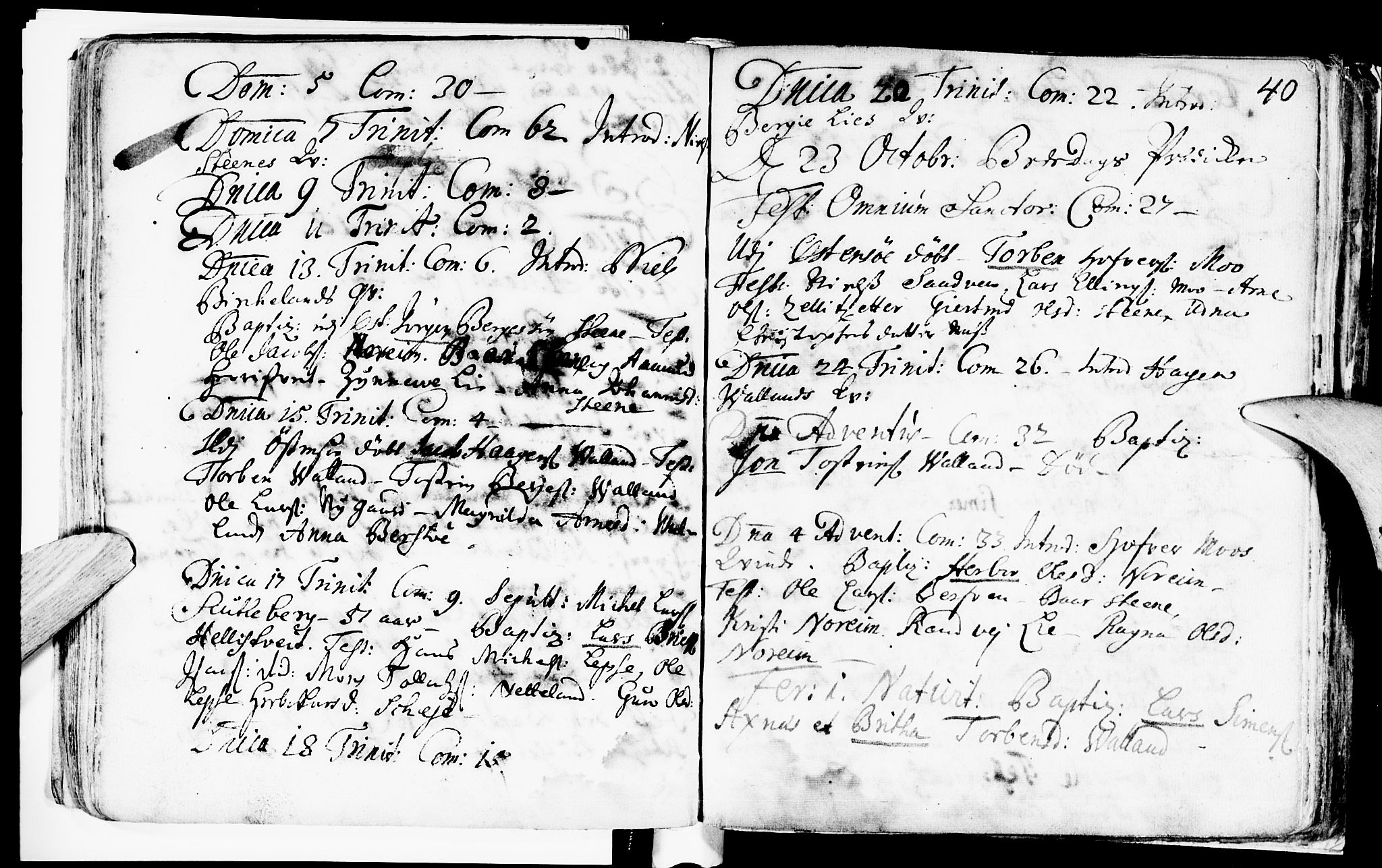 Kvam sokneprestembete, AV/SAB-A-76201/H/Haa: Parish register (official) no. A 2, 1696-1741, p. 40