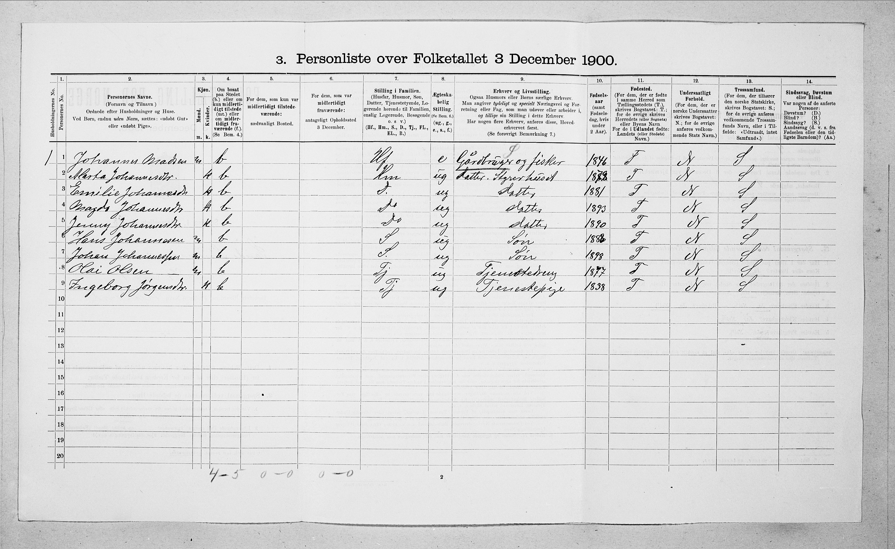 SAT, 1900 census for Sande, 1900, p. 682