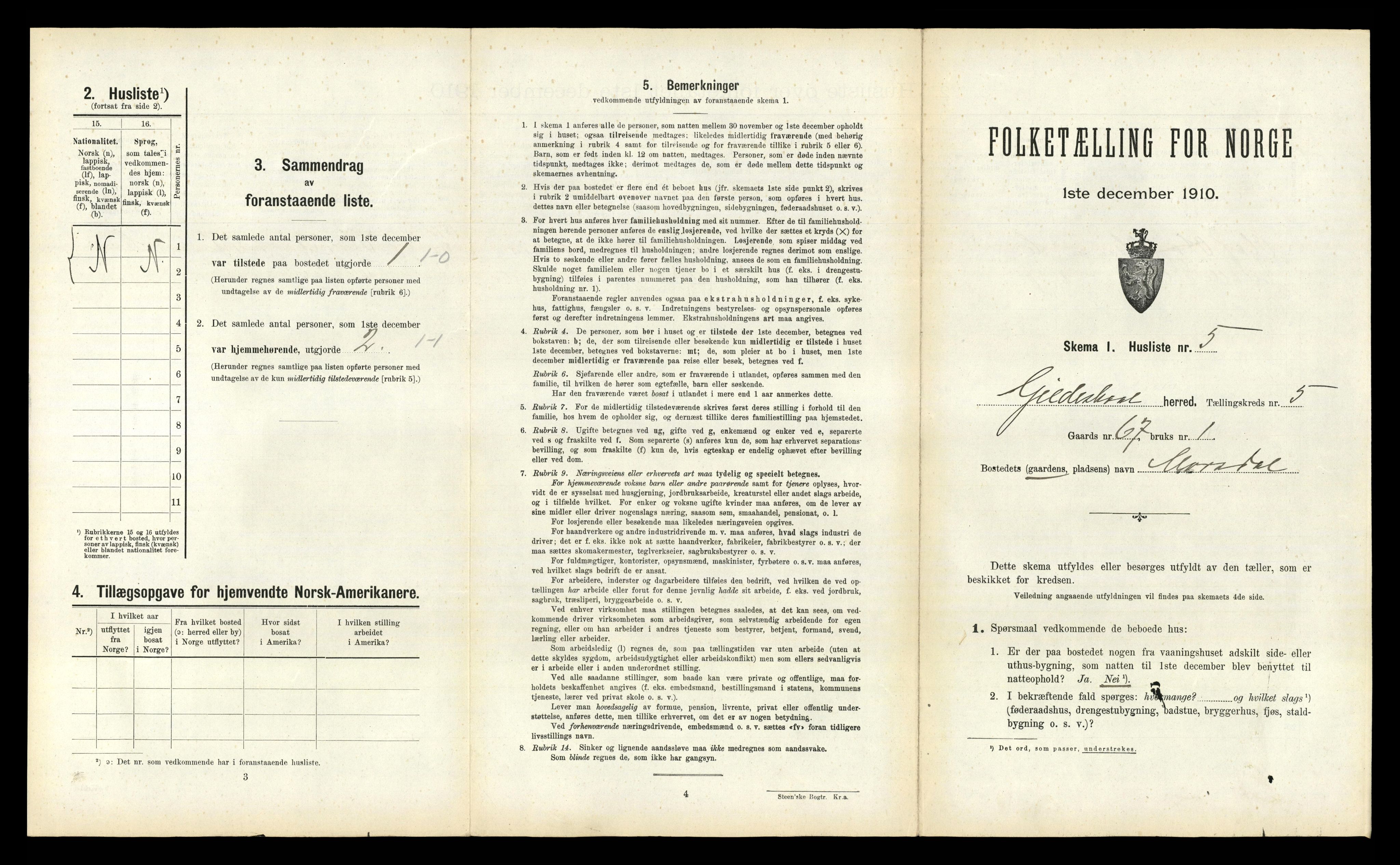 RA, 1910 census for Gildeskål, 1910, p. 587