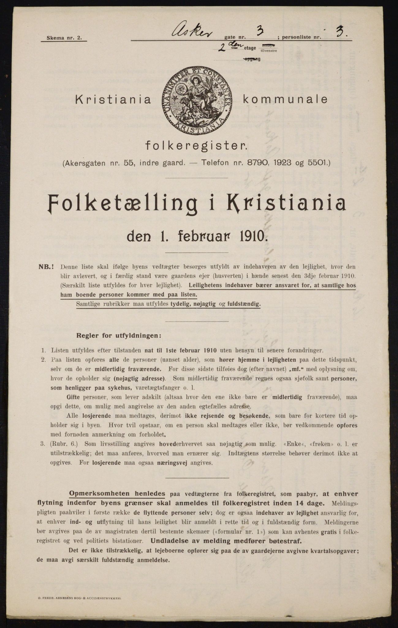 OBA, Municipal Census 1910 for Kristiania, 1910, p. 2332