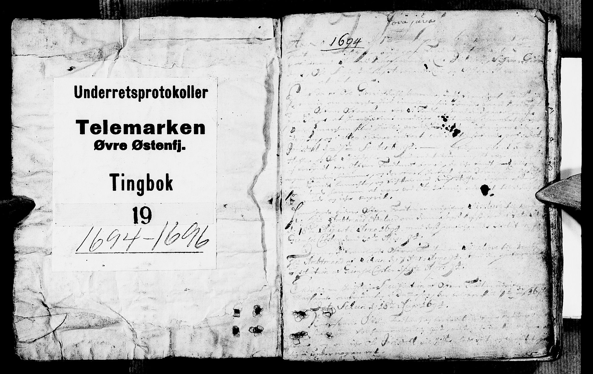 Øvre Telemark østfjelske sorenskriveri, SAKO/A-213/F/Fa/Faa/L0019: Tingbok, 1694-1696, p. 1