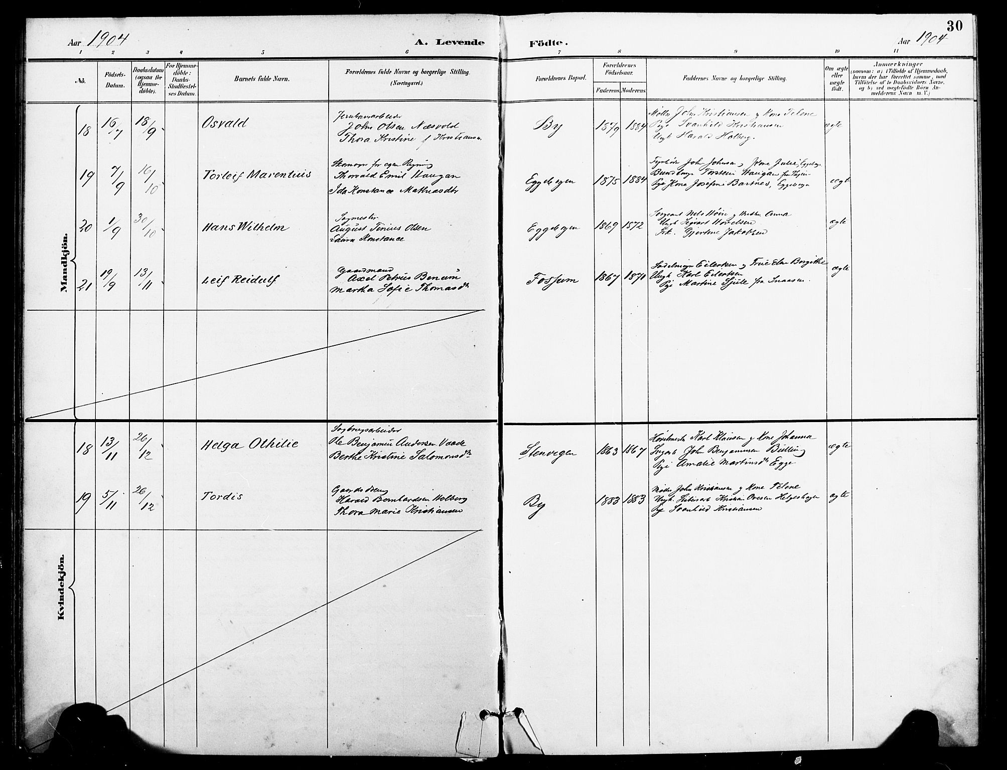 Ministerialprotokoller, klokkerbøker og fødselsregistre - Nord-Trøndelag, SAT/A-1458/740/L0379: Parish register (official) no. 740A02, 1895-1907, p. 30