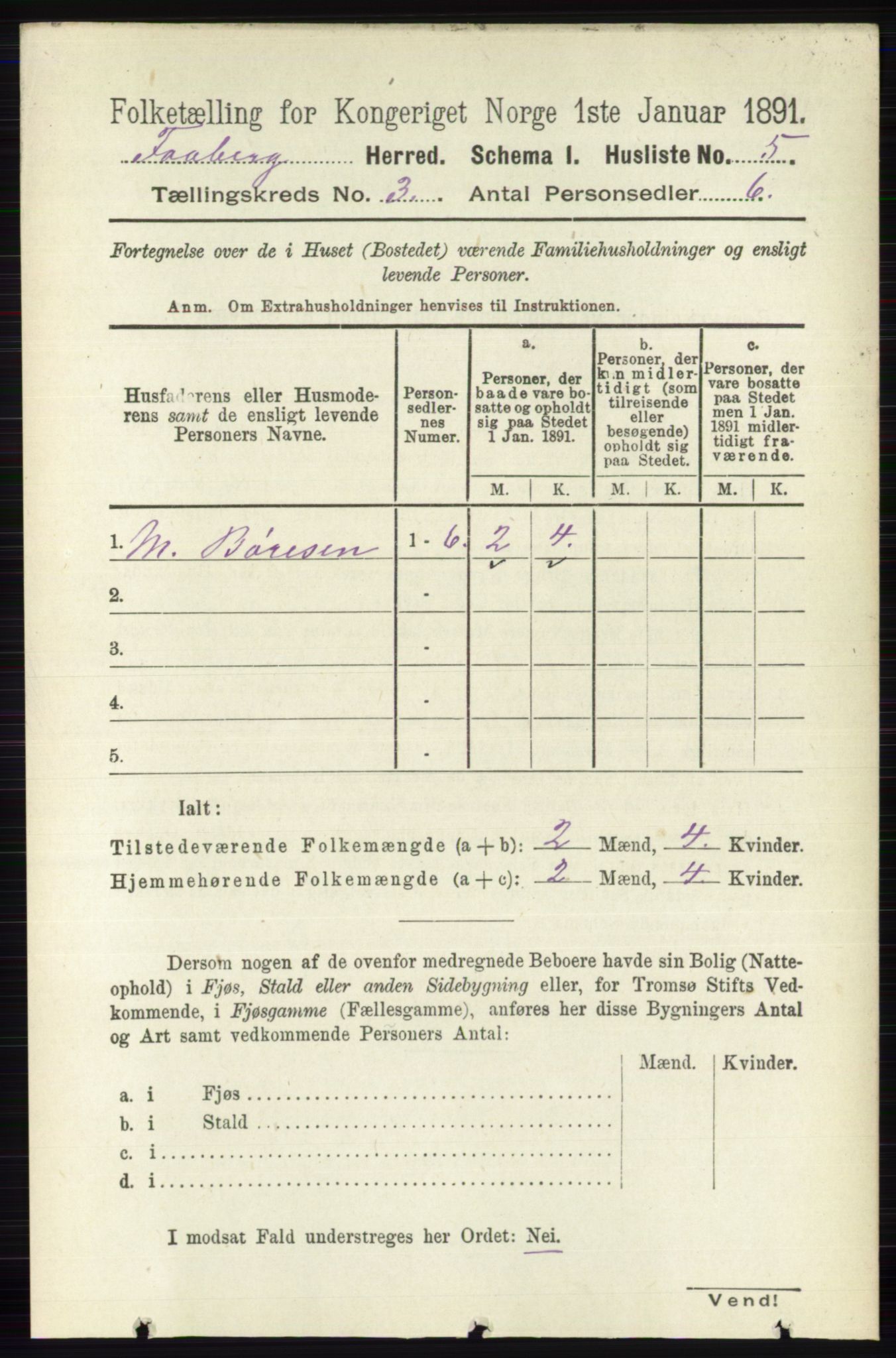 RA, 1891 census for 0524 Fåberg, 1891, p. 805