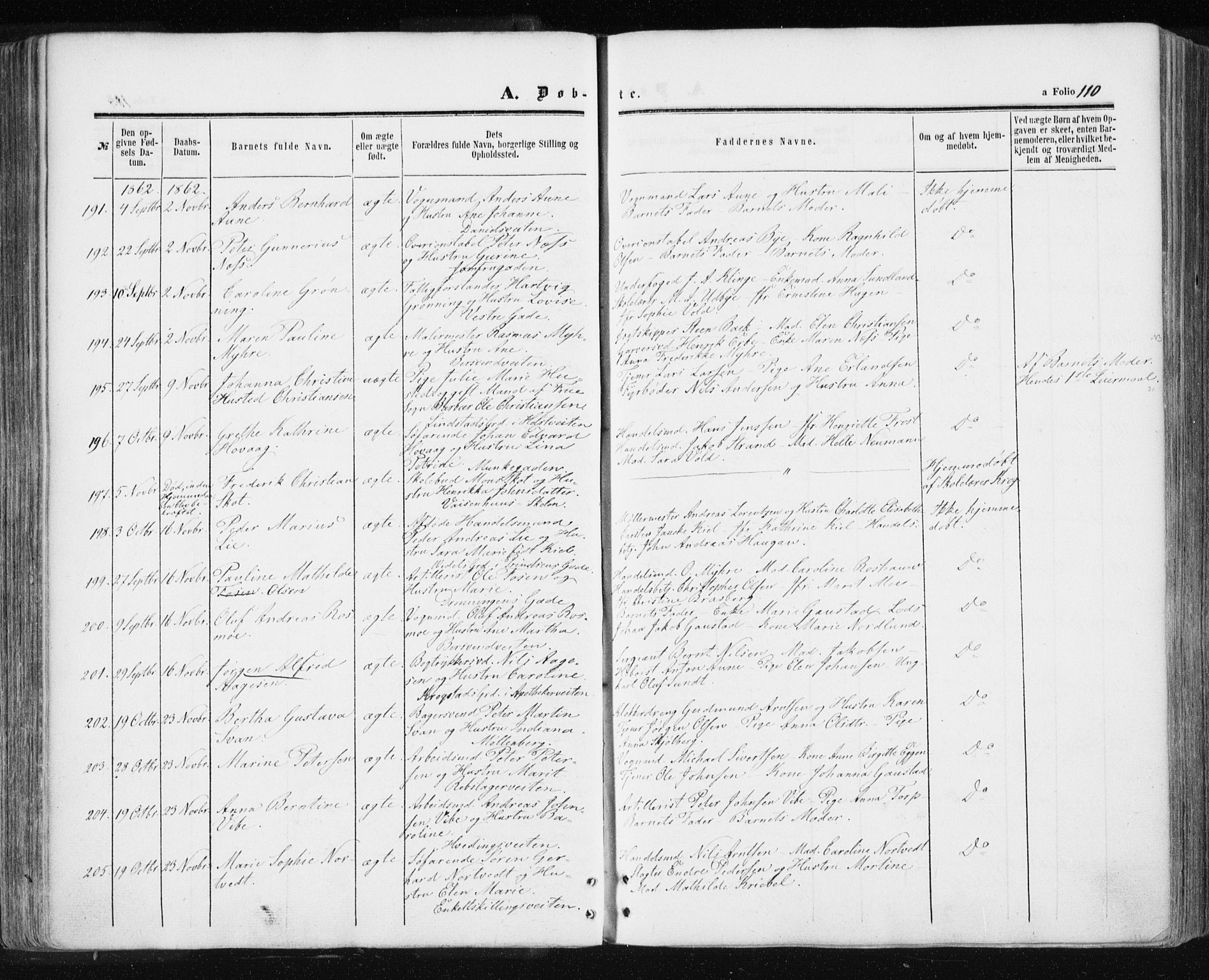 Ministerialprotokoller, klokkerbøker og fødselsregistre - Sør-Trøndelag, SAT/A-1456/601/L0053: Parish register (official) no. 601A21, 1857-1865, p. 110