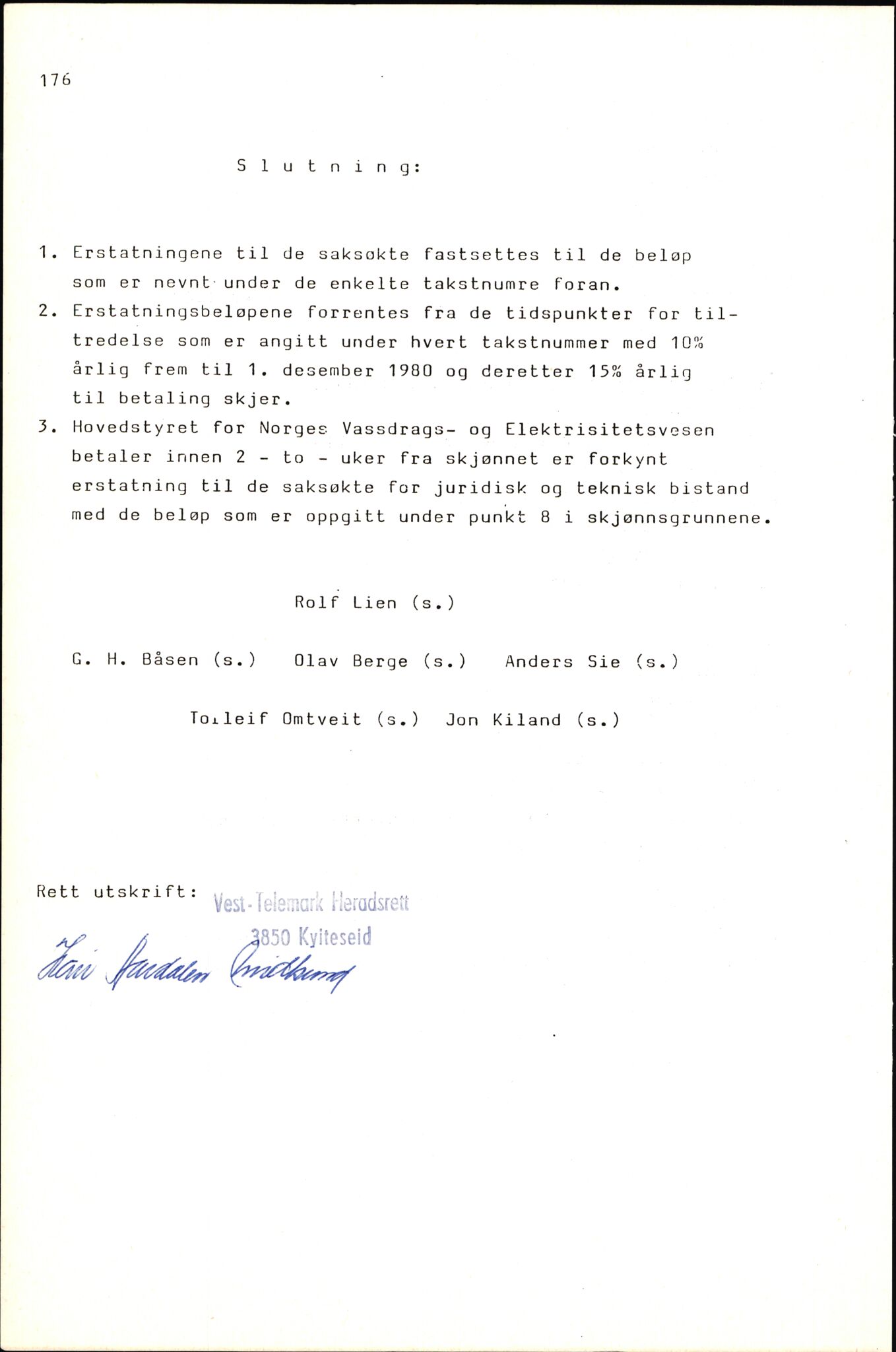 Vest-Telemark sorenskriveri, AV/SAKO-A-134/F/Fo/Fob/L0004: Skjønn/rettsbøker for kraftutbygging/veg, 1973-1989, p. 1018