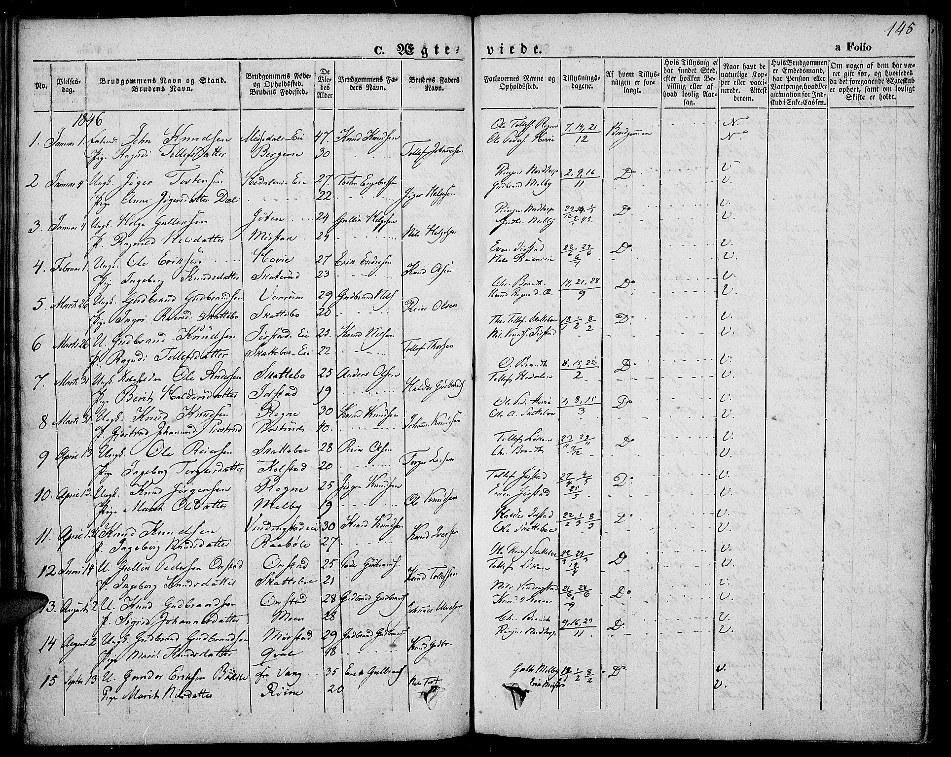 Slidre prestekontor, SAH/PREST-134/H/Ha/Haa/L0004: Parish register (official) no. 4, 1831-1848, p. 145