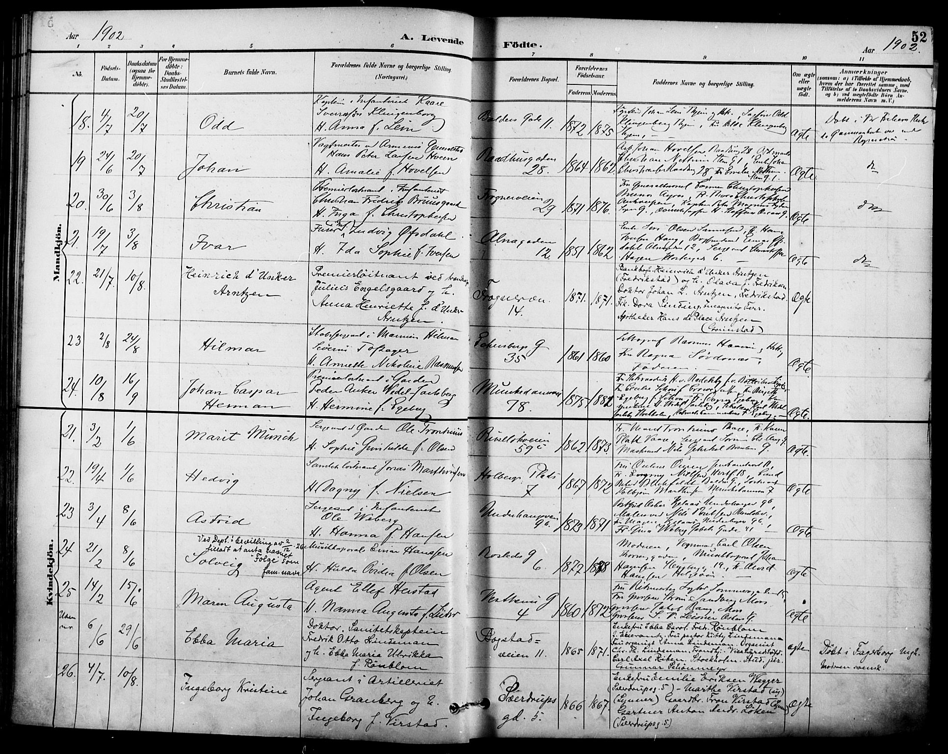 Garnisonsmenigheten Kirkebøker, AV/SAO-A-10846/F/Fa/L0013: Parish register (official) no. 13, 1894-1904, p. 52