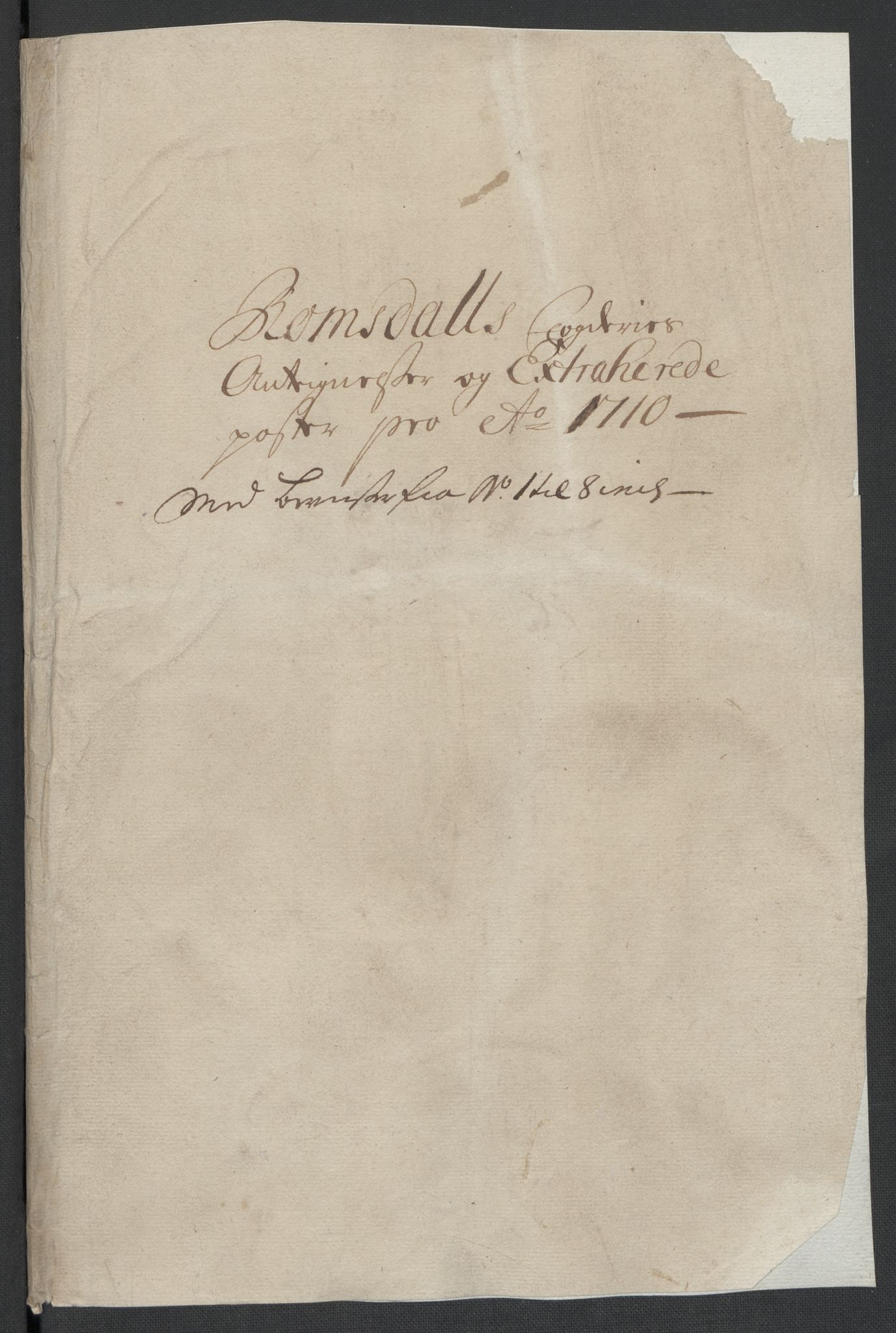 Rentekammeret inntil 1814, Reviderte regnskaper, Fogderegnskap, RA/EA-4092/R55/L3659: Fogderegnskap Romsdal, 1709-1710, p. 428