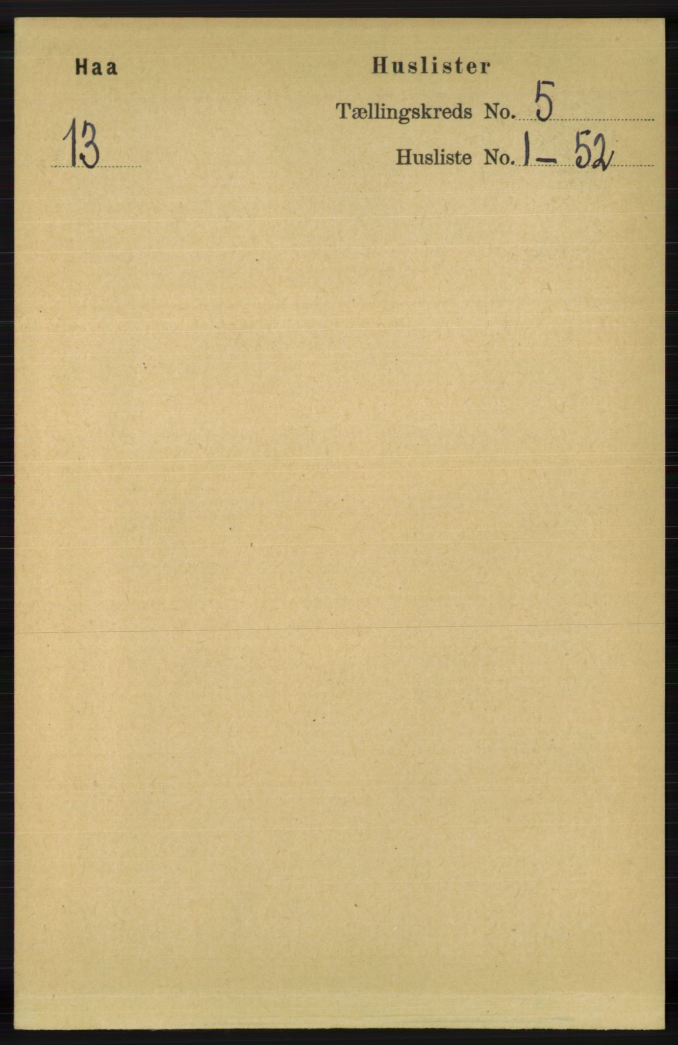 RA, 1891 census for 1119 Hå, 1891, p. 1286