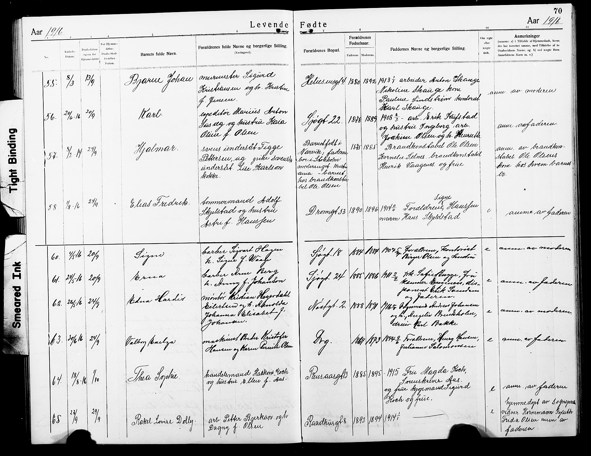 Ministerialprotokoller, klokkerbøker og fødselsregistre - Nordland, AV/SAT-A-1459/801/L0034: Parish register (copy) no. 801C09, 1910-1922, p. 70