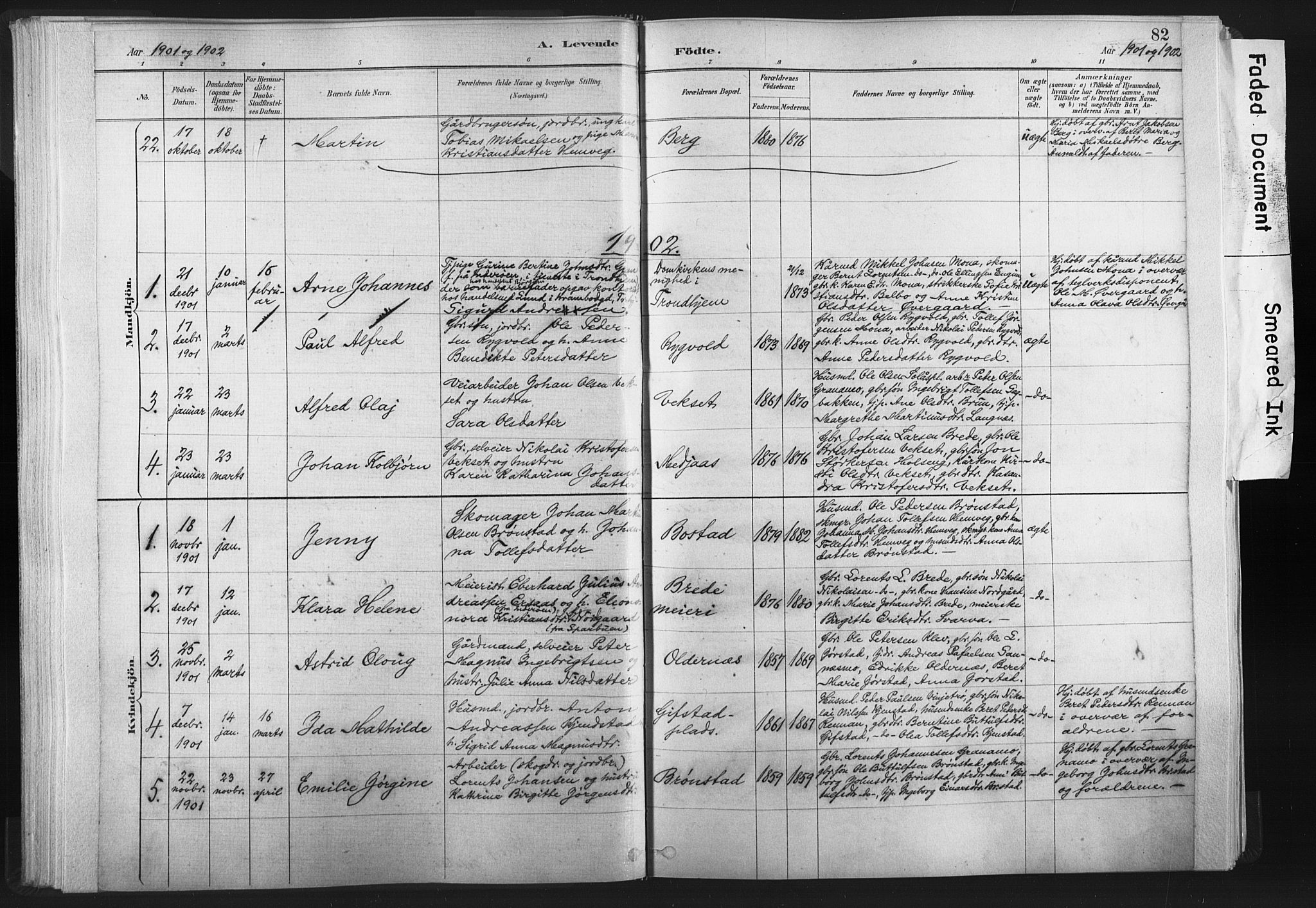 Ministerialprotokoller, klokkerbøker og fødselsregistre - Nord-Trøndelag, SAT/A-1458/749/L0474: Parish register (official) no. 749A08, 1887-1903, p. 82