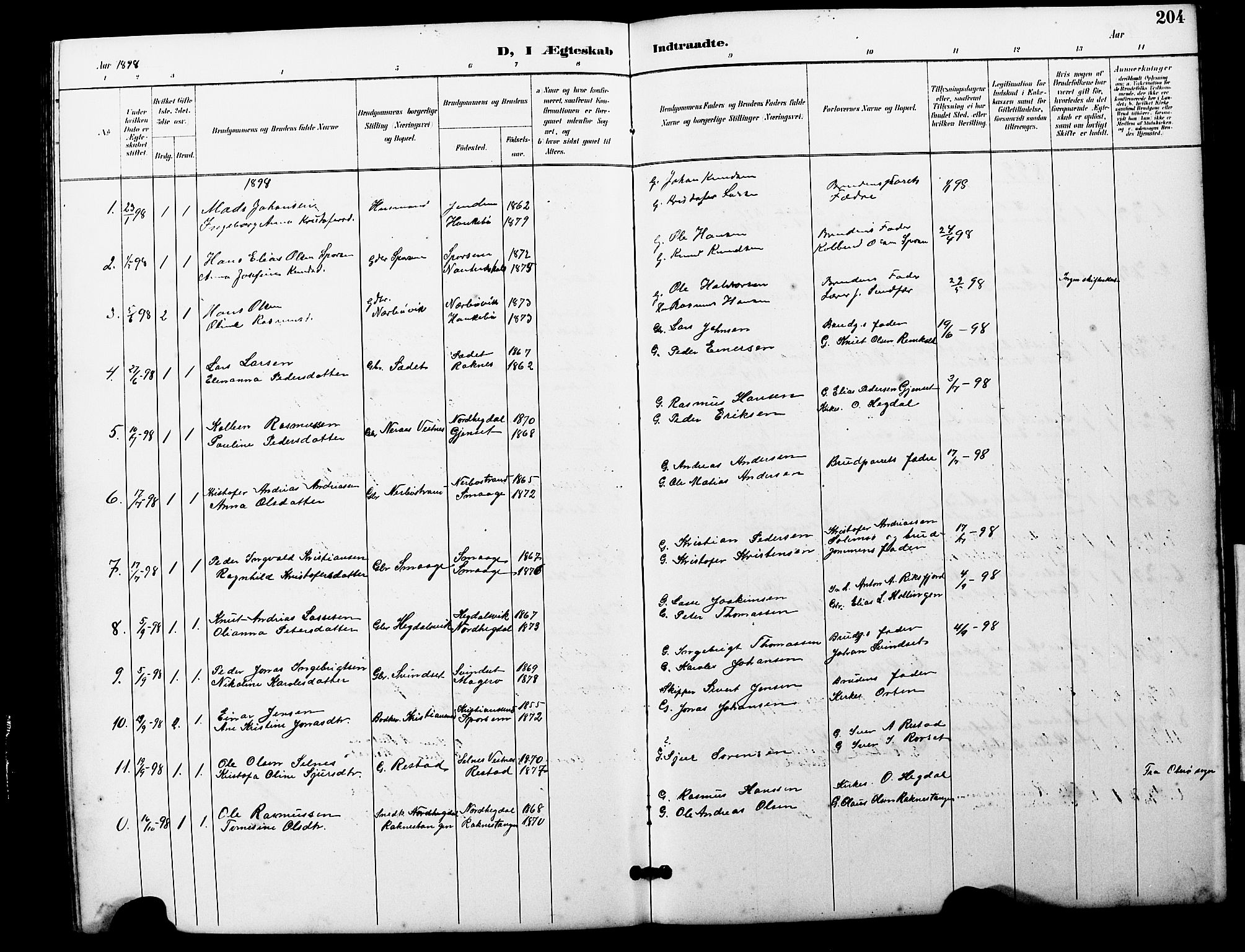 Ministerialprotokoller, klokkerbøker og fødselsregistre - Møre og Romsdal, SAT/A-1454/560/L0725: Parish register (copy) no. 560C02, 1895-1930, p. 204