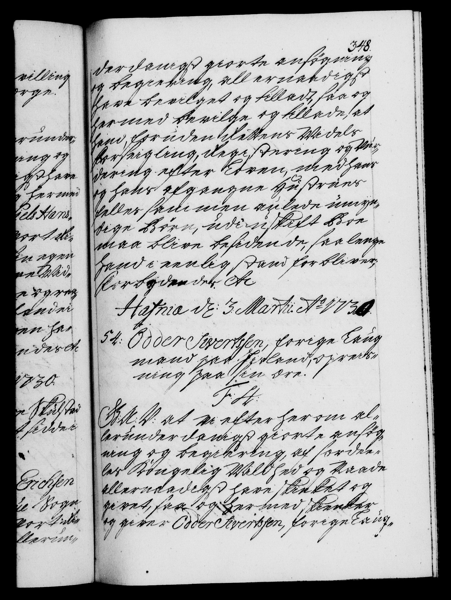 Danske Kanselli 1572-1799, AV/RA-EA-3023/F/Fc/Fca/Fcaa/L0026: Norske registre, 1729-1730, p. 348a