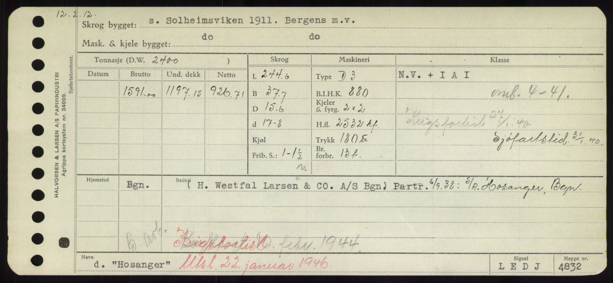 Sjøfartsdirektoratet med forløpere, Skipsmålingen, RA/S-1627/H/Hd/L0017: Fartøy, Holi-Hå, p. 107