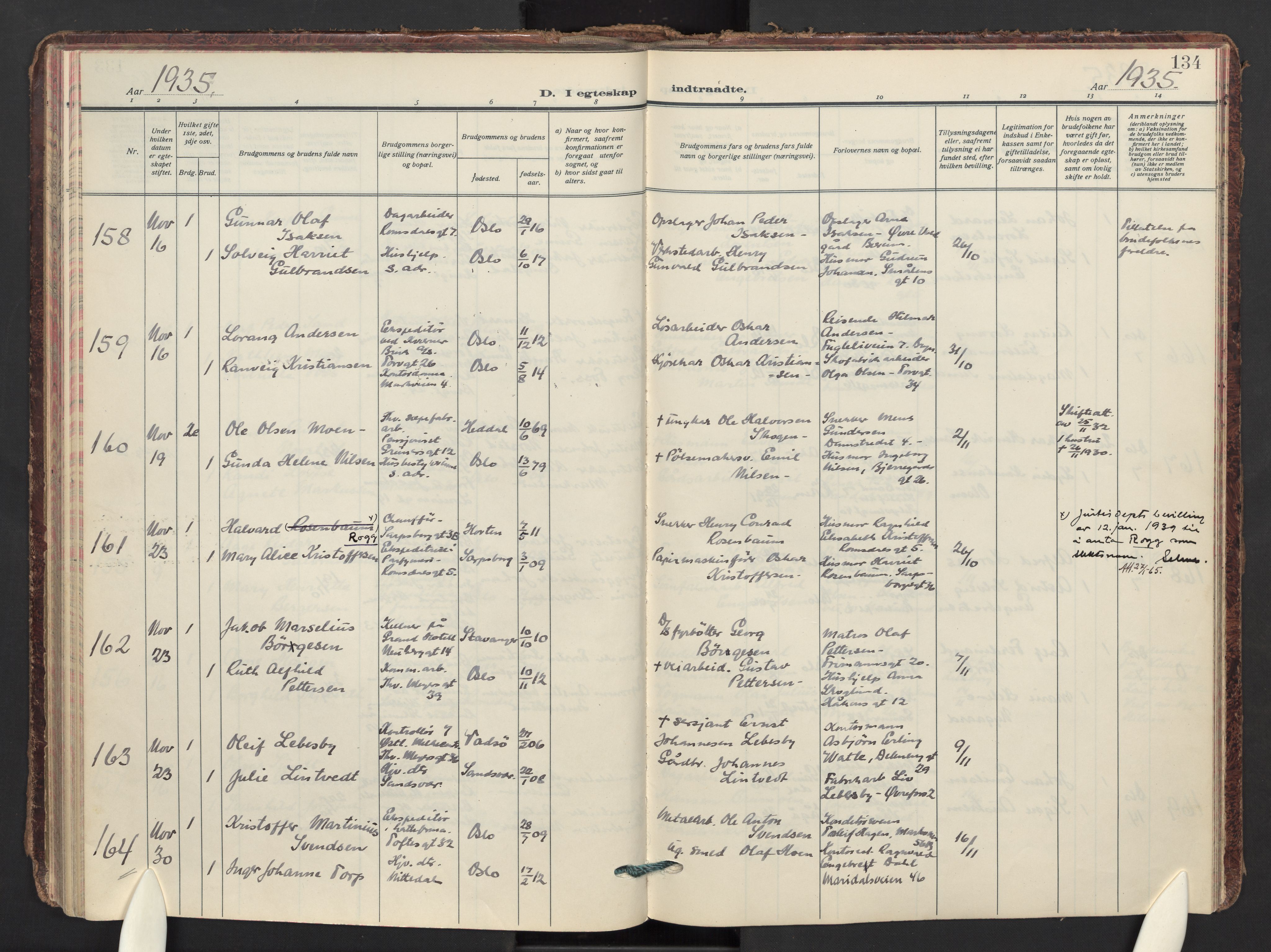 Paulus prestekontor Kirkebøker, AV/SAO-A-10871/F/Fa/L0028: Parish register (official) no. 28, 1929-1938, p. 134