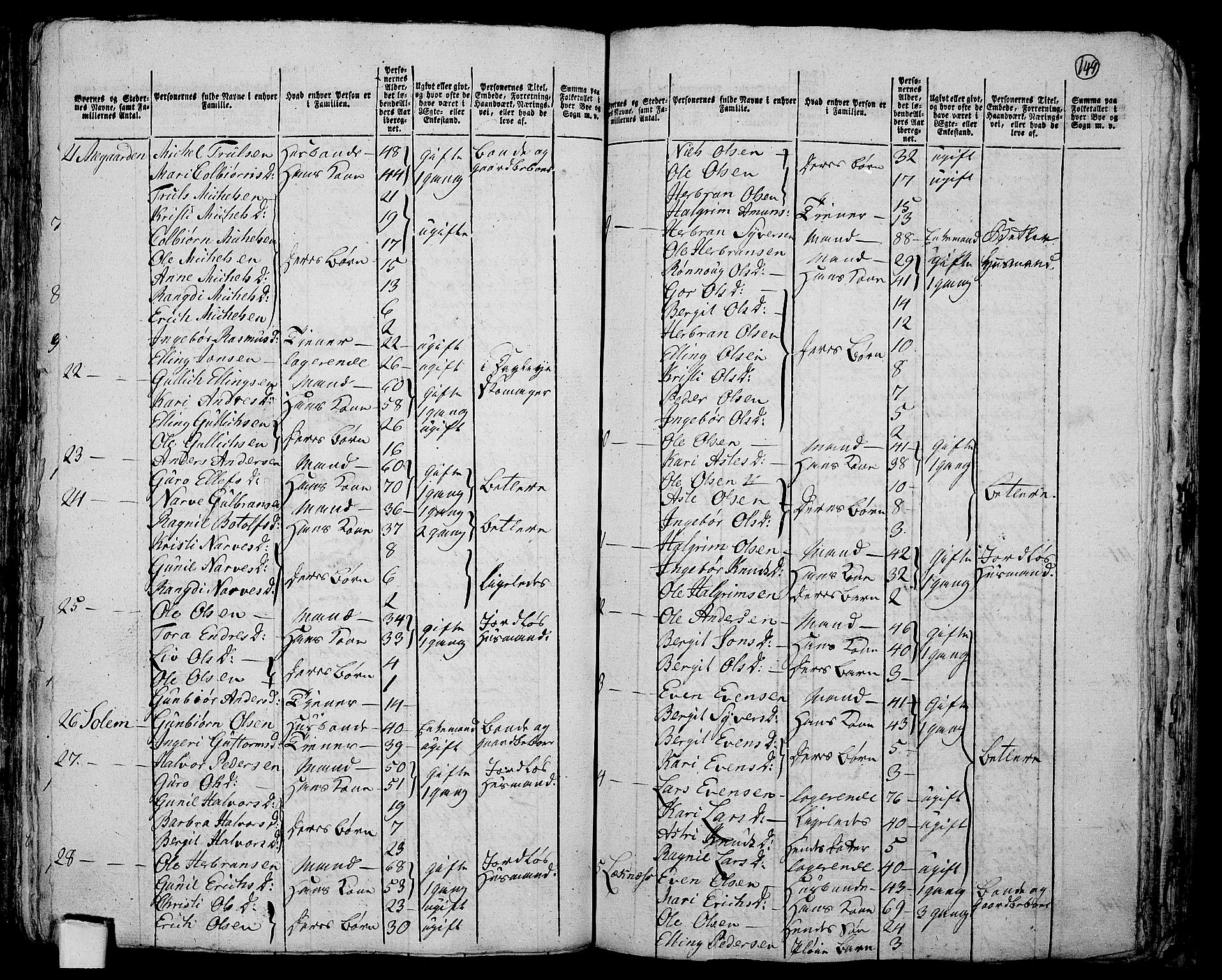 RA, 1801 census for 0616P Nes, 1801, p. 148b-149a