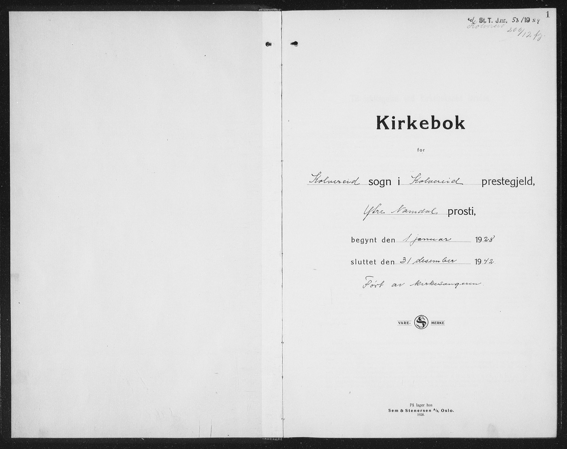 Ministerialprotokoller, klokkerbøker og fødselsregistre - Nord-Trøndelag, SAT/A-1458/780/L0654: Parish register (copy) no. 780C06, 1928-1942, p. 1