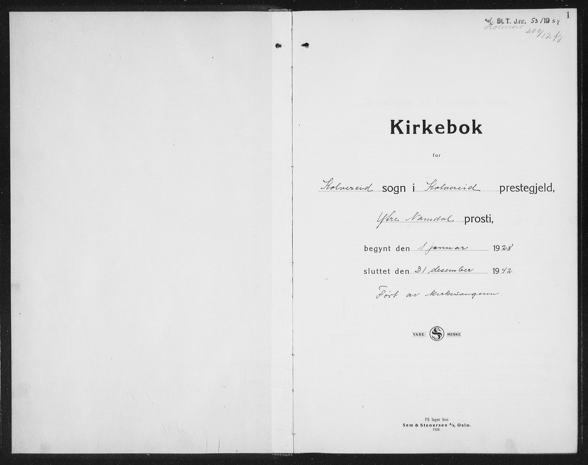 Ministerialprotokoller, klokkerbøker og fødselsregistre - Nord-Trøndelag, AV/SAT-A-1458/780/L0654: Parish register (copy) no. 780C06, 1928-1942, p. 1