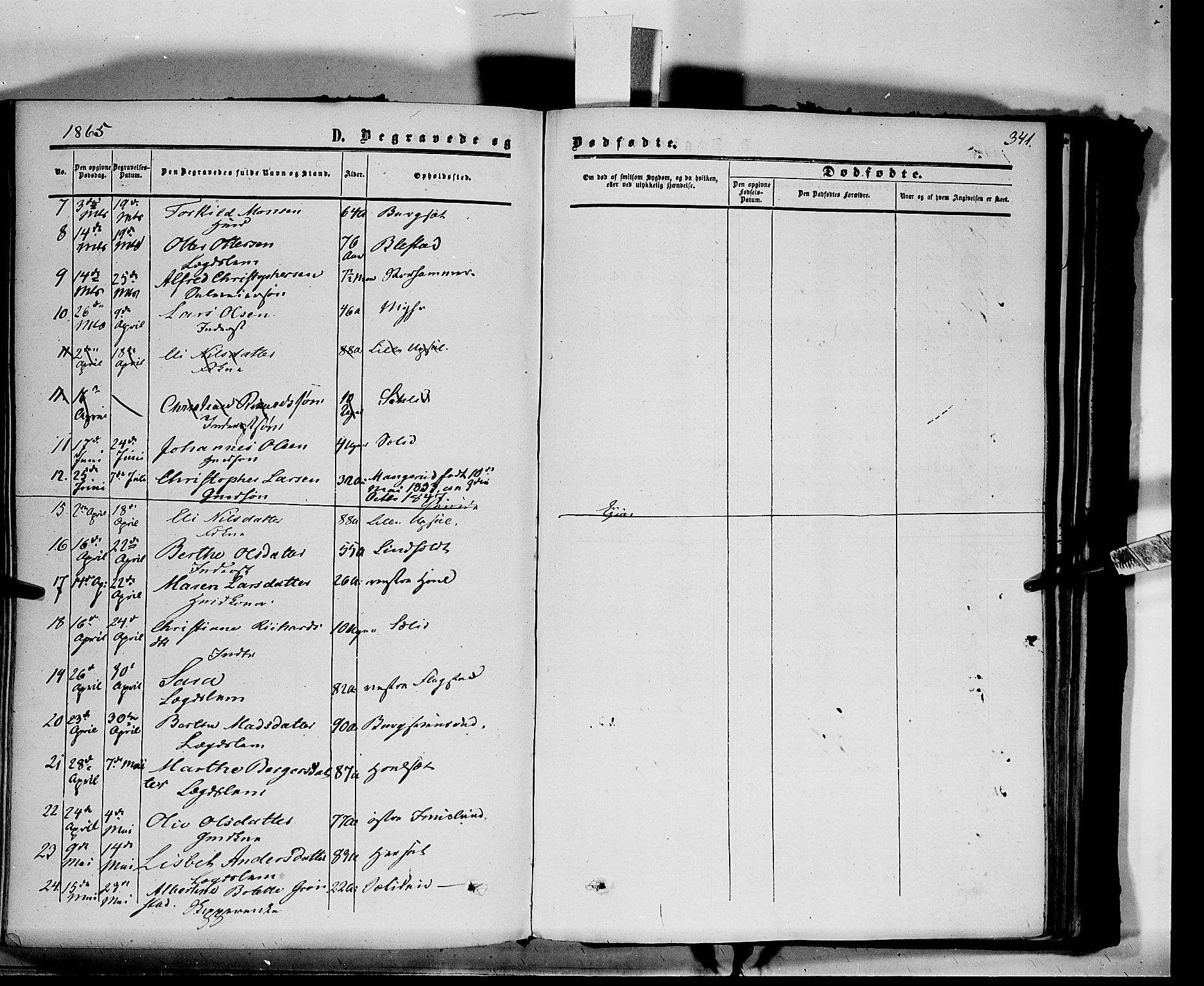 Vang prestekontor, Hedmark, AV/SAH-PREST-008/H/Ha/Haa/L0012: Parish register (official) no. 12, 1855-1870, p. 341