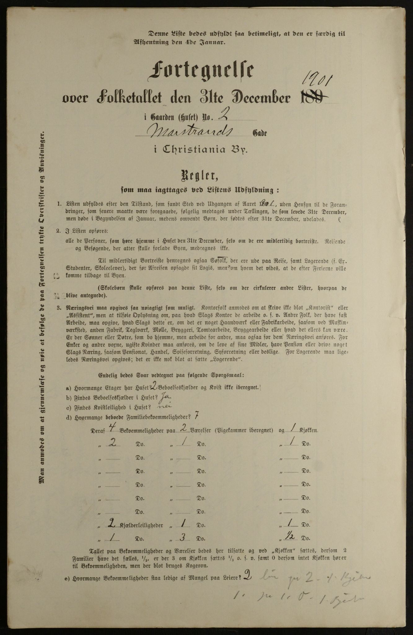 OBA, Municipal Census 1901 for Kristiania, 1901, p. 9963