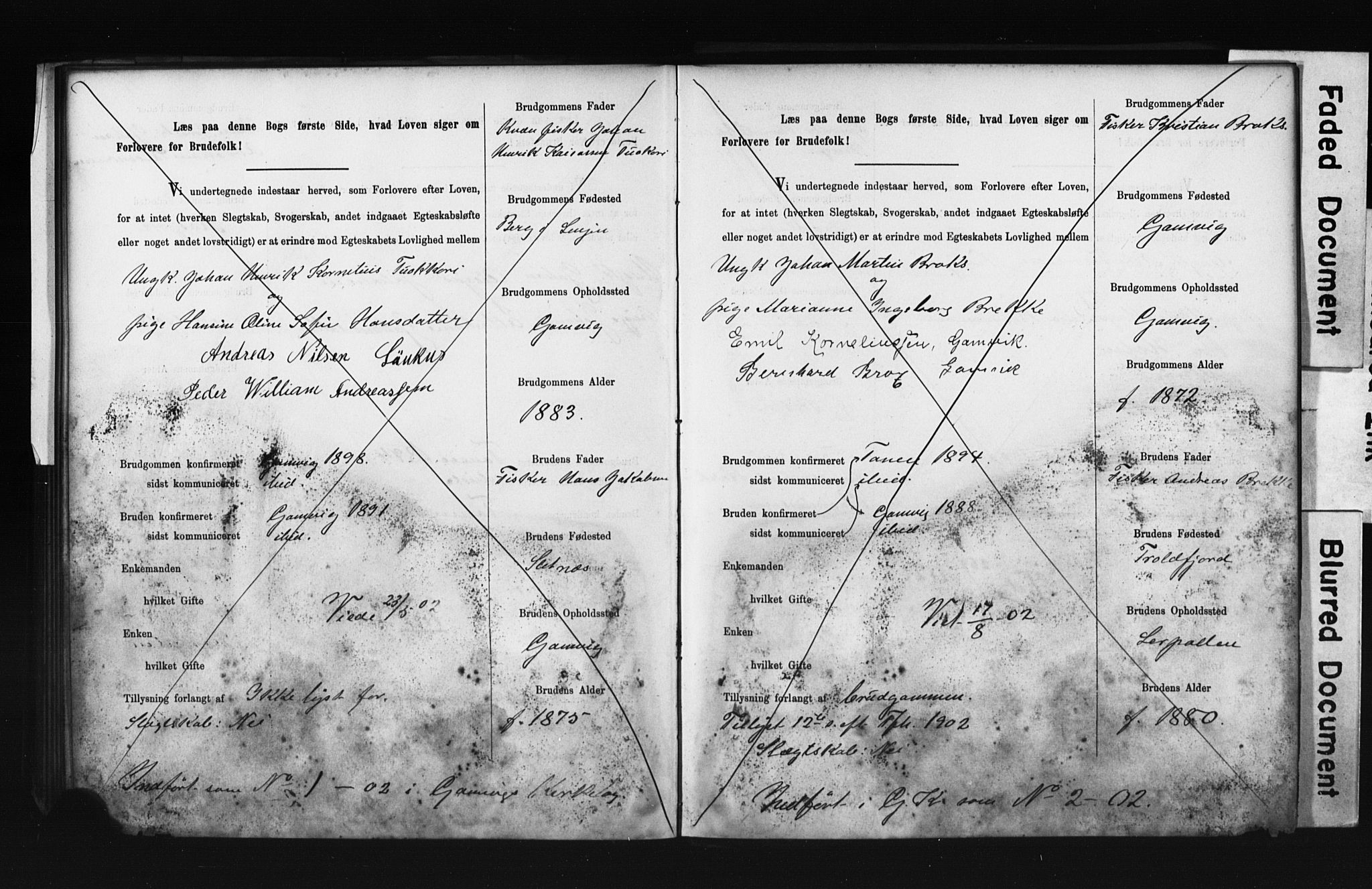 Tana sokneprestkontor, AV/SATØ-S-1334/I/Ib/L0037/0002: Banns register no. 37.2, 1891-1903