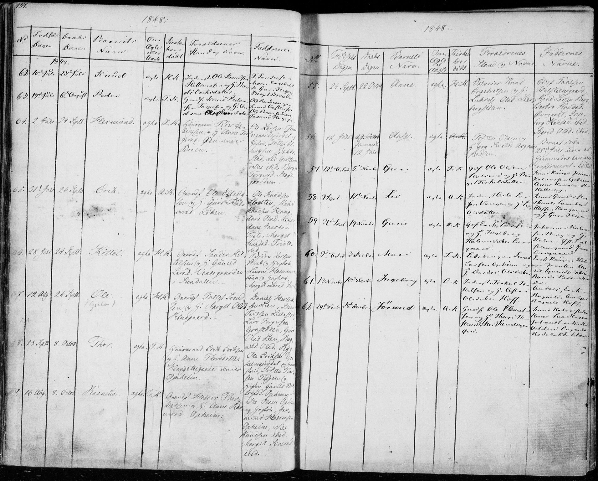 Ål kirkebøker, AV/SAKO-A-249/F/Fa/L0005: Parish register (official) no. I 5, 1825-1848, p. 157