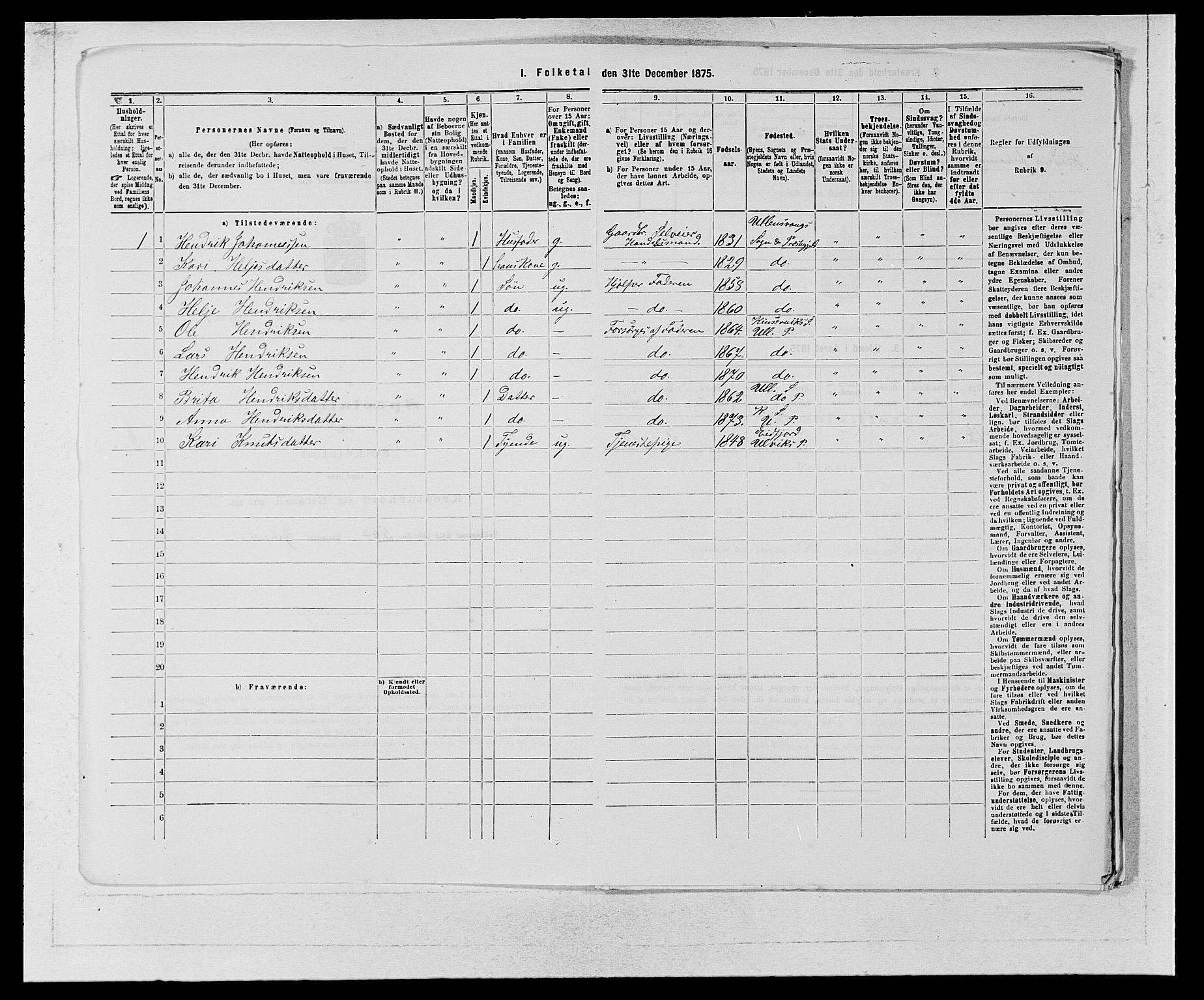SAB, 1875 census for 1230P Ullensvang, 1875, p. 1465