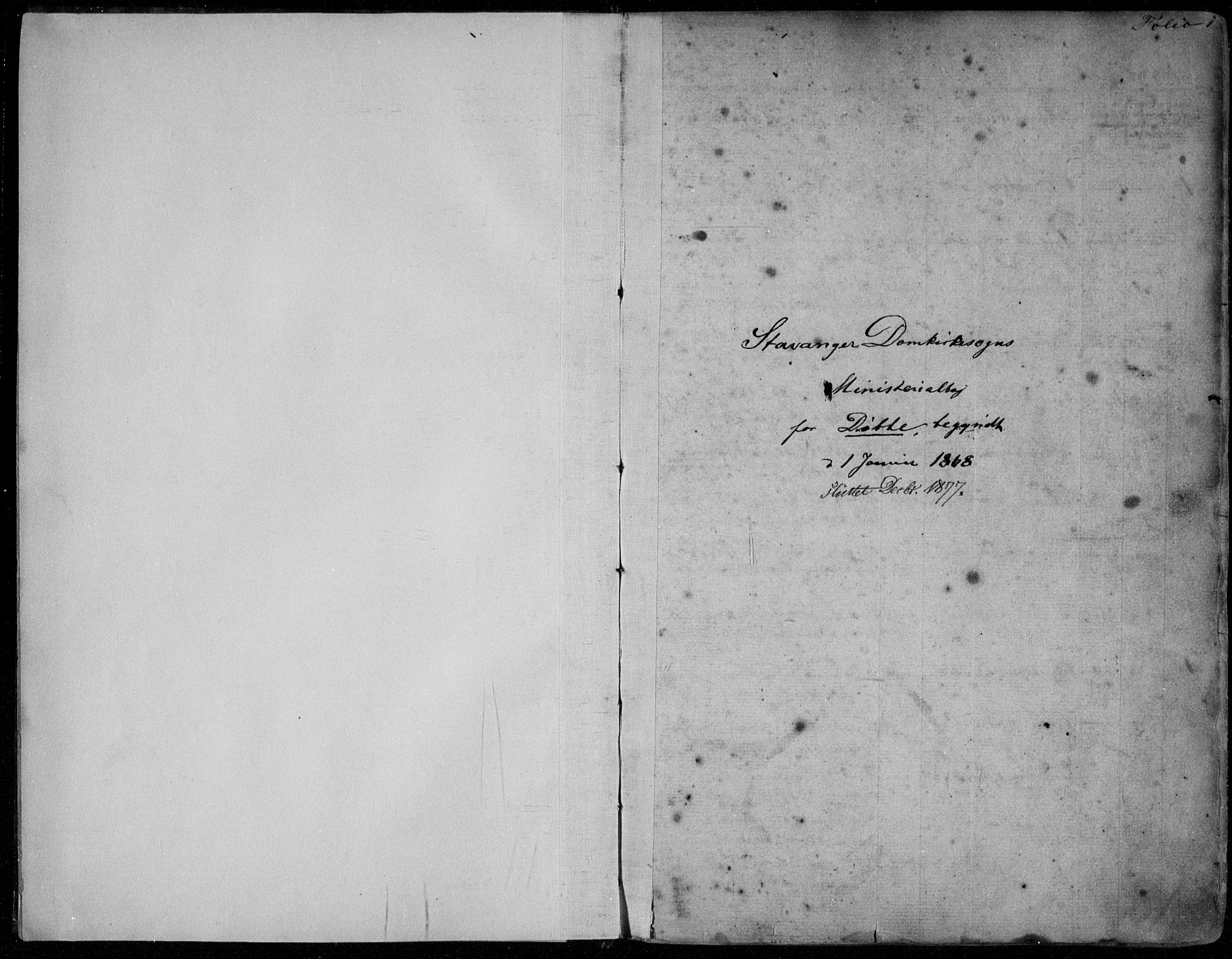 Domkirken sokneprestkontor, SAST/A-101812/001/30/30BA/L0022: Parish register (official) no. A 21, 1868-1877, p. 1