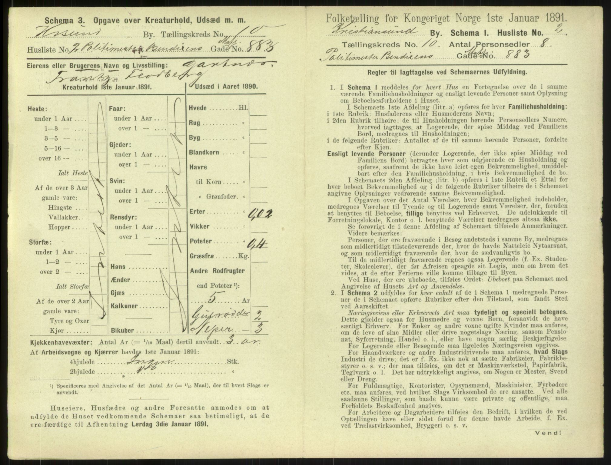 RA, 1891 census for 1503 Kristiansund, 1891, p. 1058