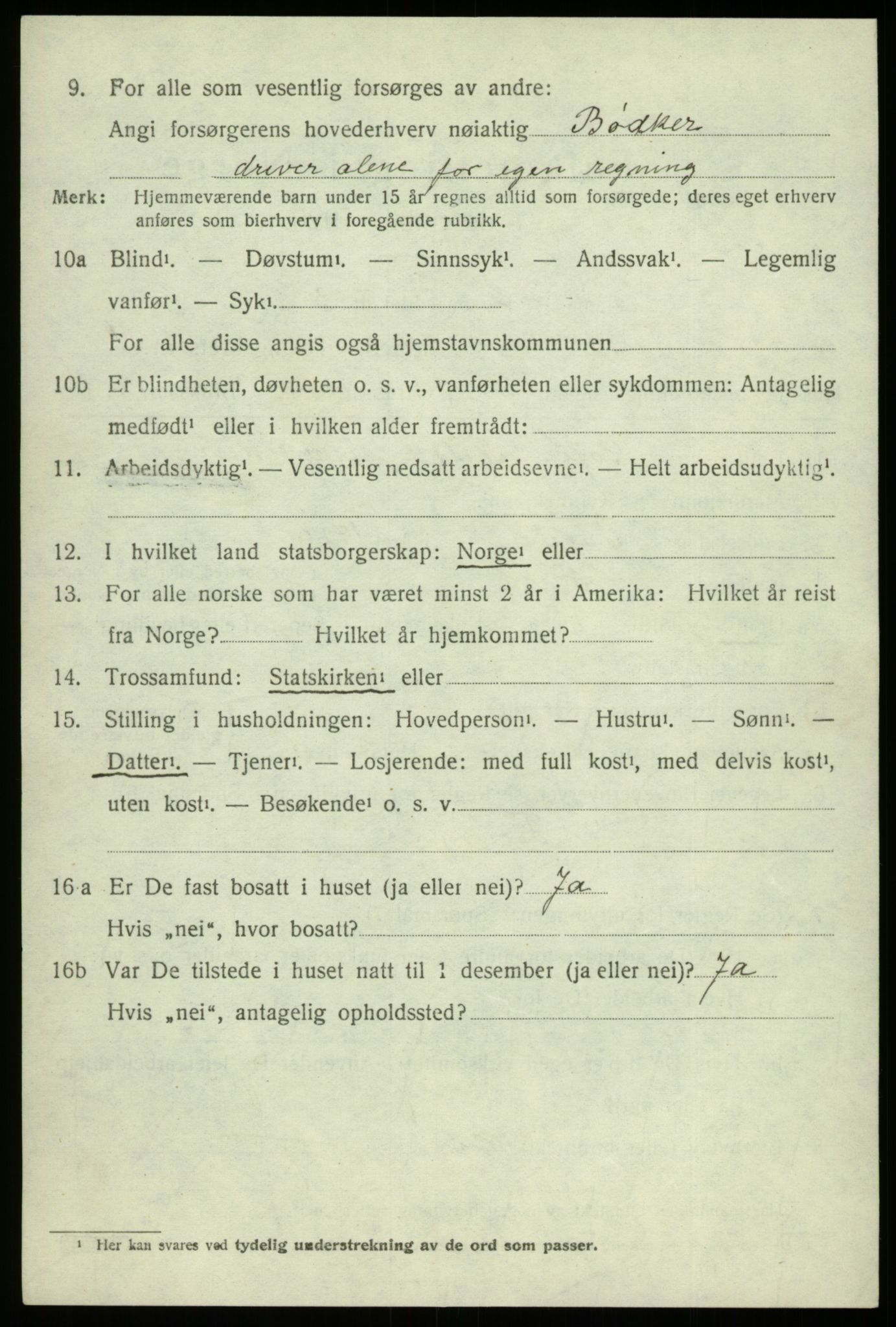 SAB, 1920 census for Fusa, 1920, p. 458