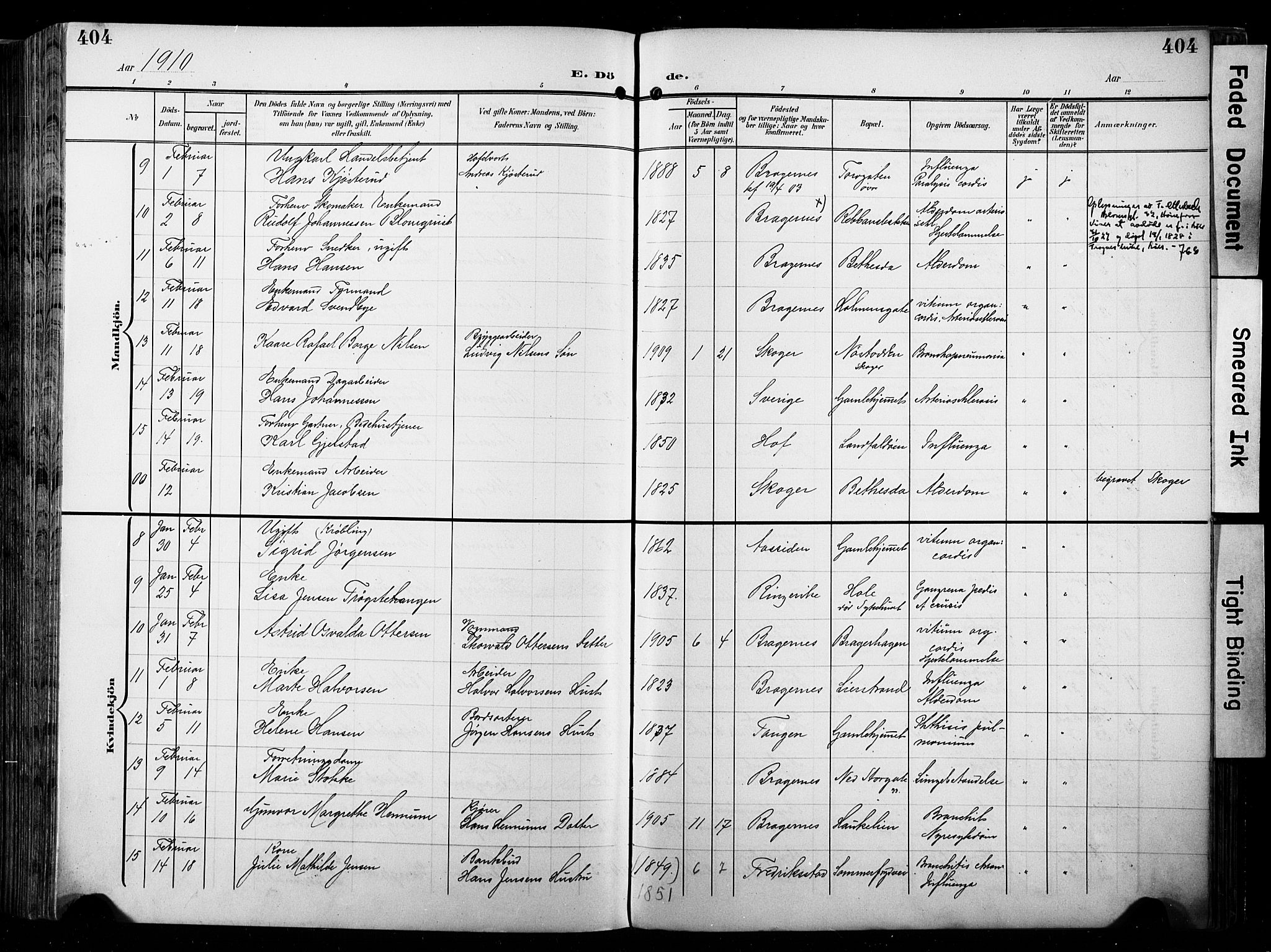 Bragernes kirkebøker, AV/SAKO-A-6/F/Fb/L0009: Parish register (official) no. II 9, 1902-1911, p. 404