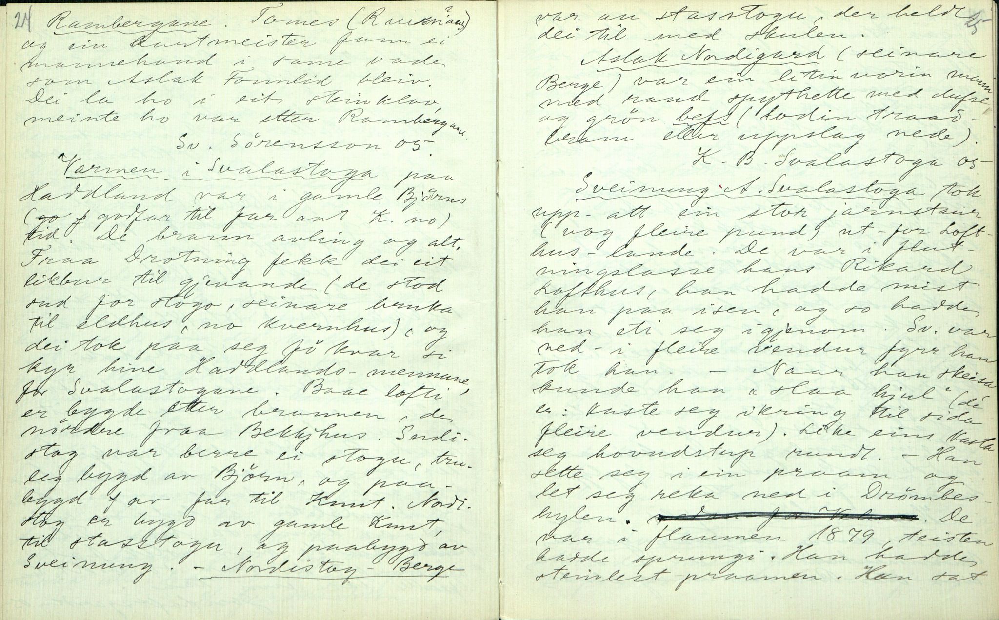 Rikard Berge, TEMU/TGM-A-1003/F/L0003/0004: 061-100 Innholdslister / 64 Segnir og sogur m.m., 1910, p. 24-25