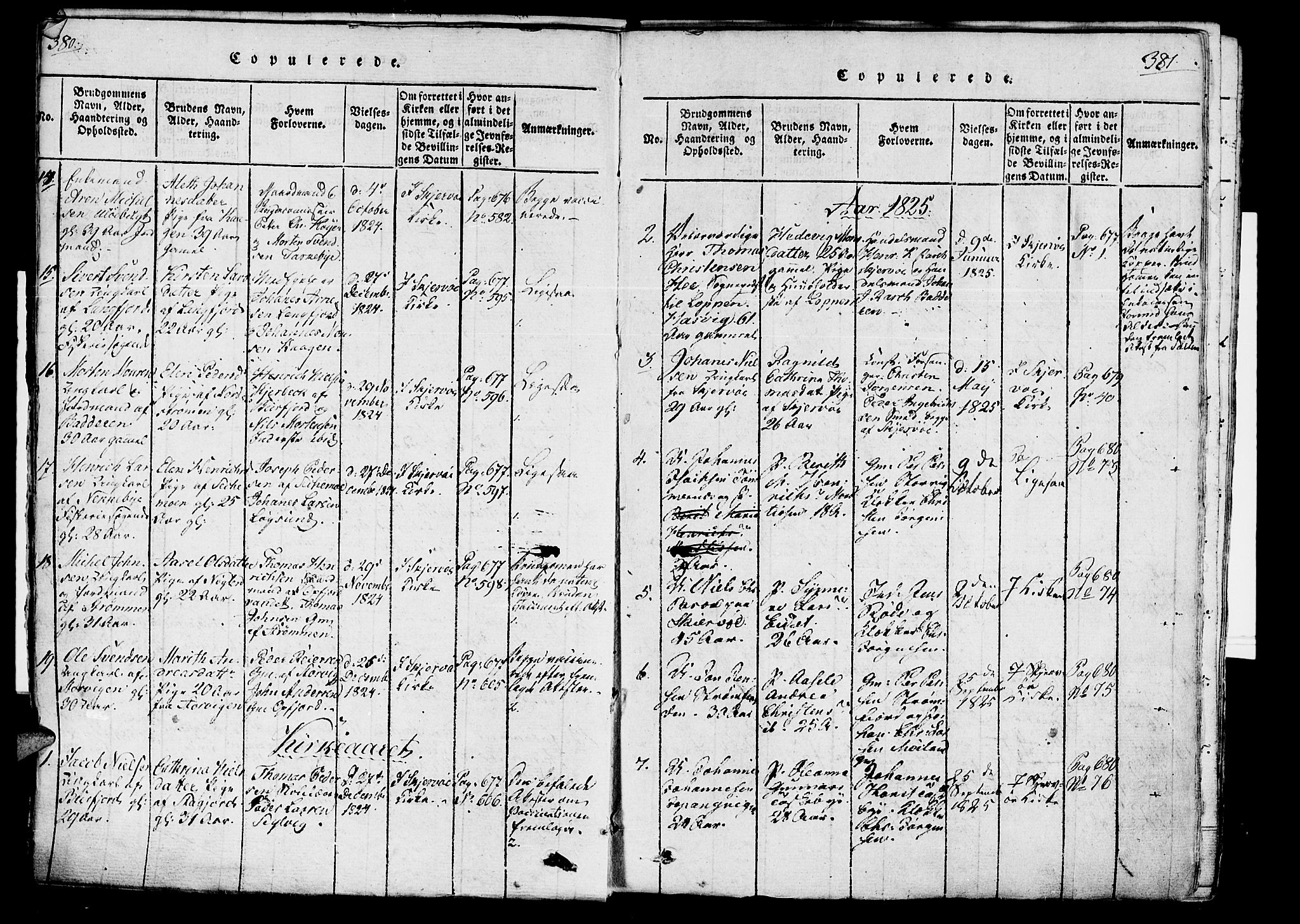 Skjervøy sokneprestkontor, SATØ/S-1300/H/Ha/Haa/L0004kirke: Parish register (official) no. 4, 1820-1838, p. 380-381