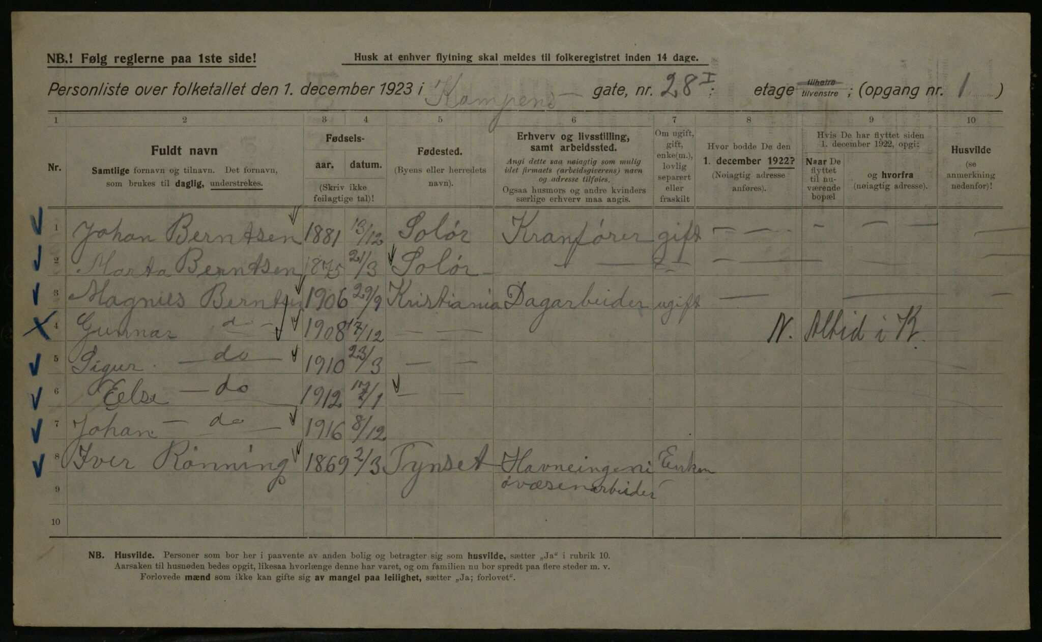 OBA, Municipal Census 1923 for Kristiania, 1923, p. 53841